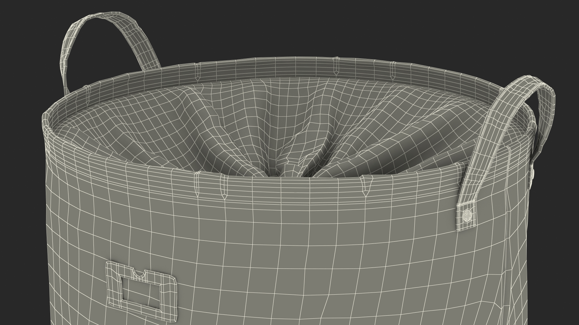 3D Laundry Basket with Lid Pink model