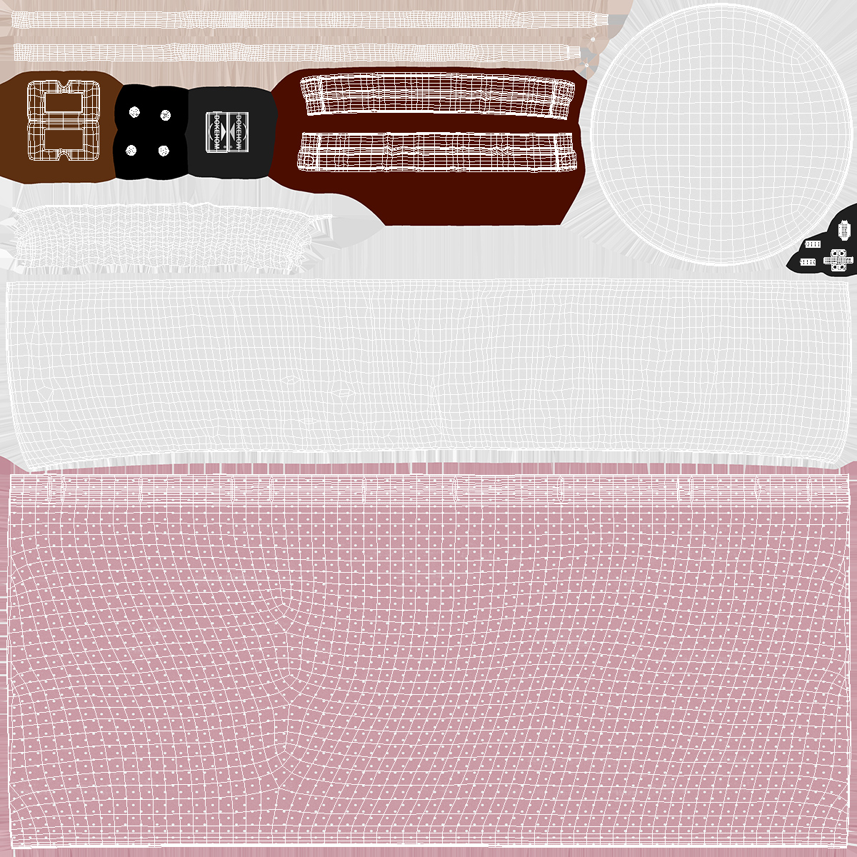 3D Laundry Basket with Lid Pink model