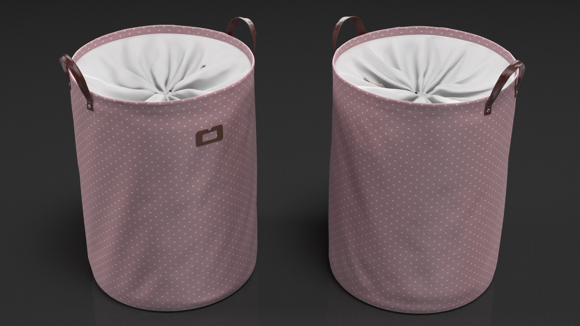 3D Laundry Basket with Lid Pink model