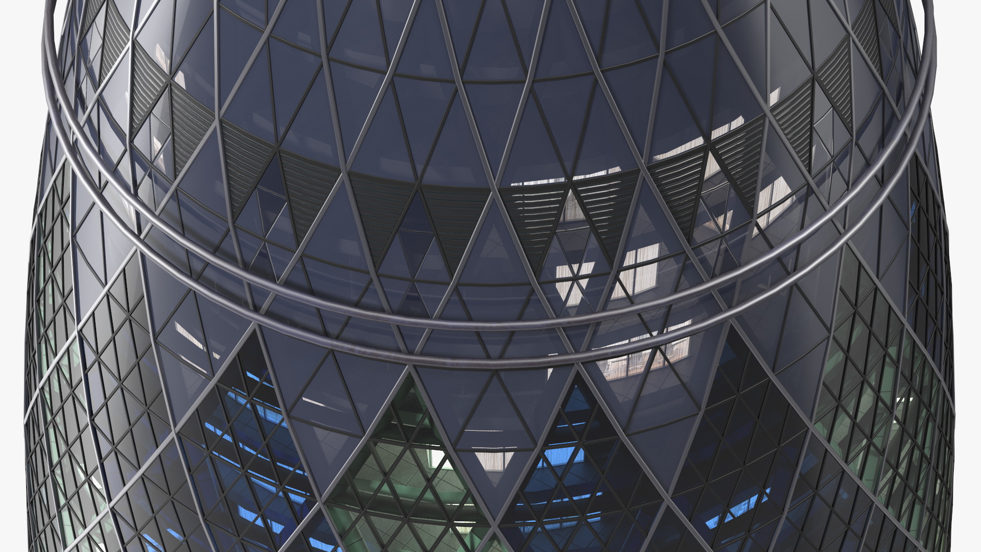 Commercial Skyscraper 30 St Mary Axe Night Glow 3D