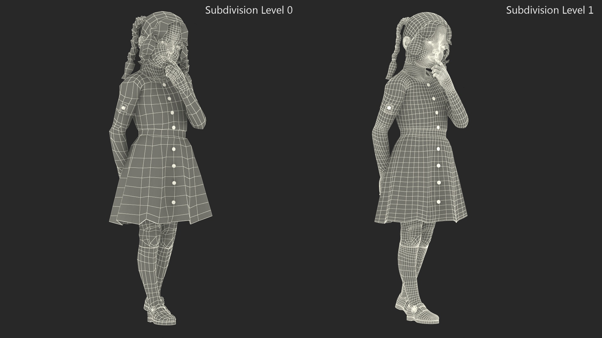 Everyday Style Child Girl Standing 3D model