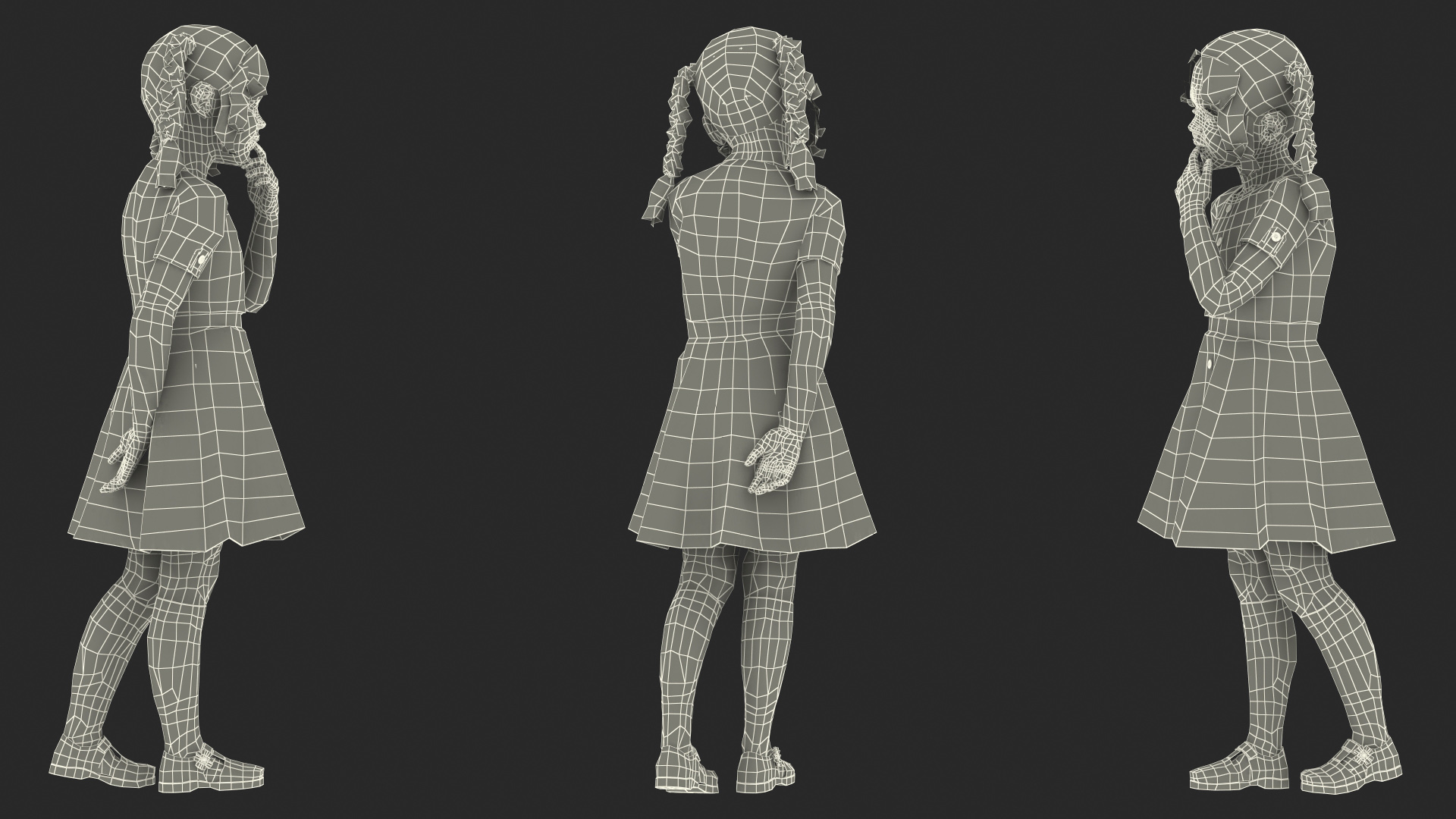 Everyday Style Child Girl Standing 3D model