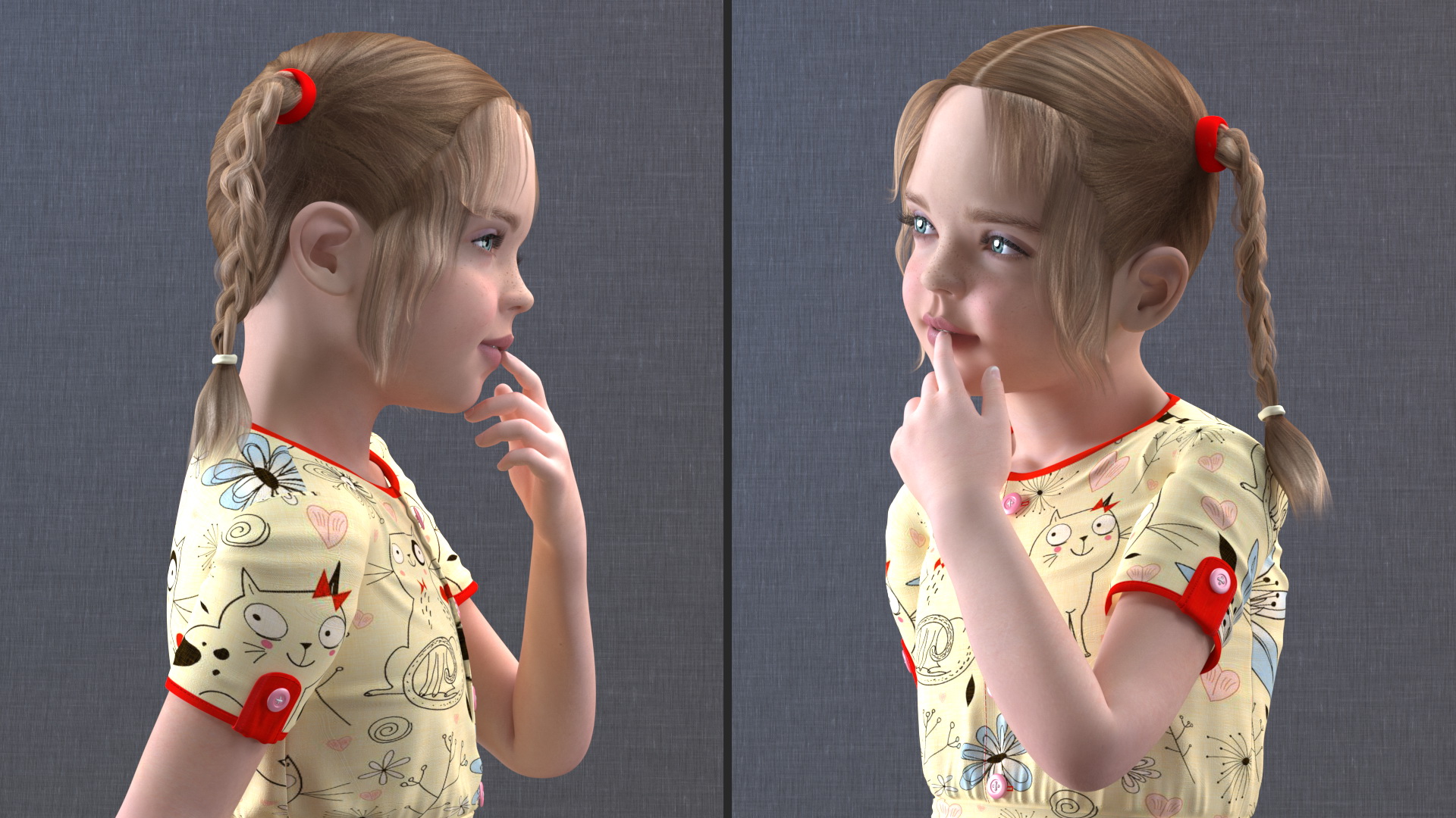 Everyday Style Child Girl Standing 3D model