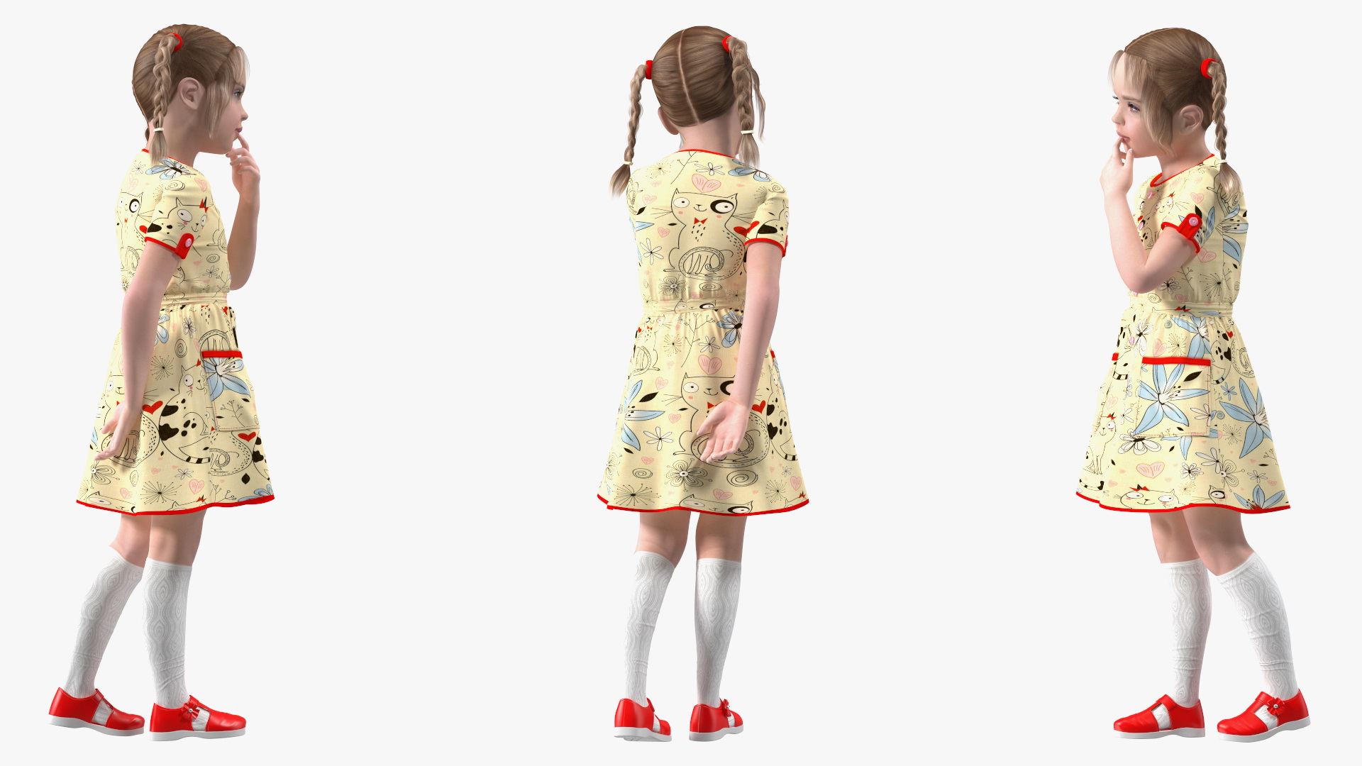 Everyday Style Child Girl Standing 3D model