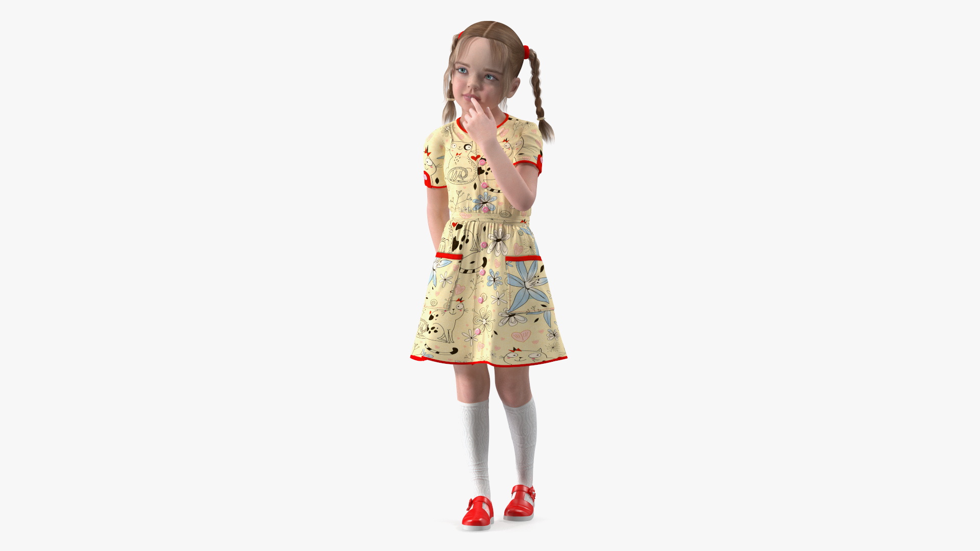 Everyday Style Child Girl Standing 3D model