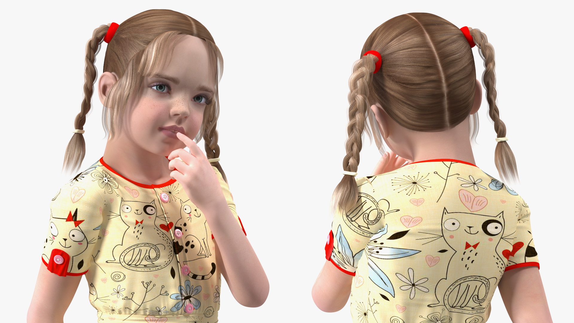 Everyday Style Child Girl Standing 3D model