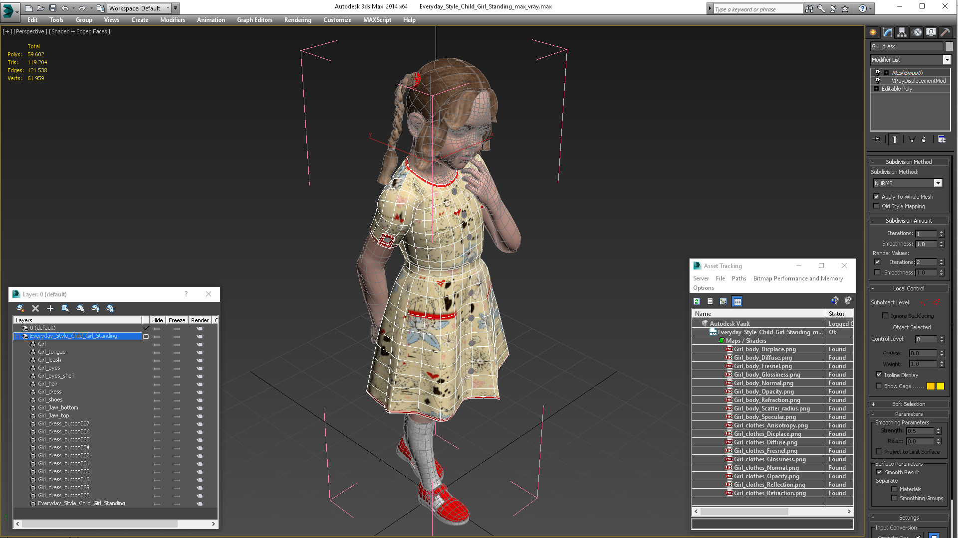 Everyday Style Child Girl Standing 3D model