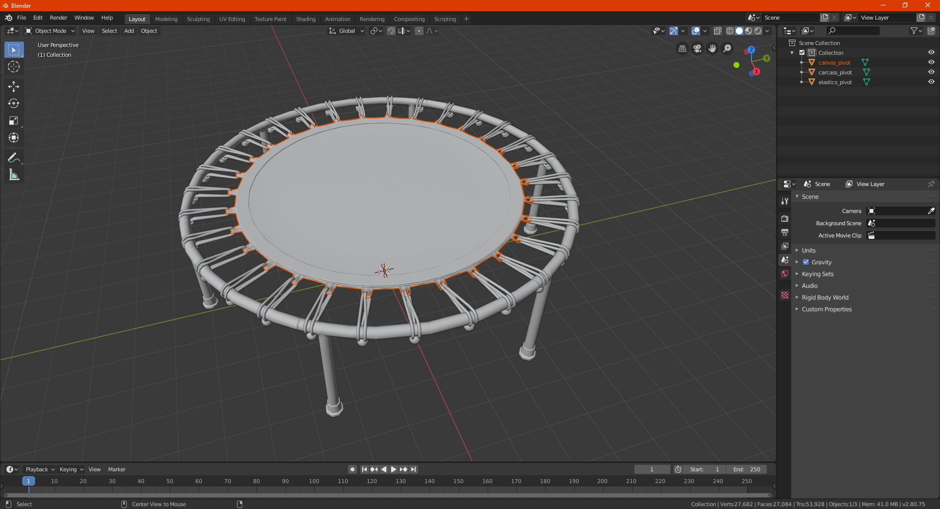 3D Fitness Trampoline model