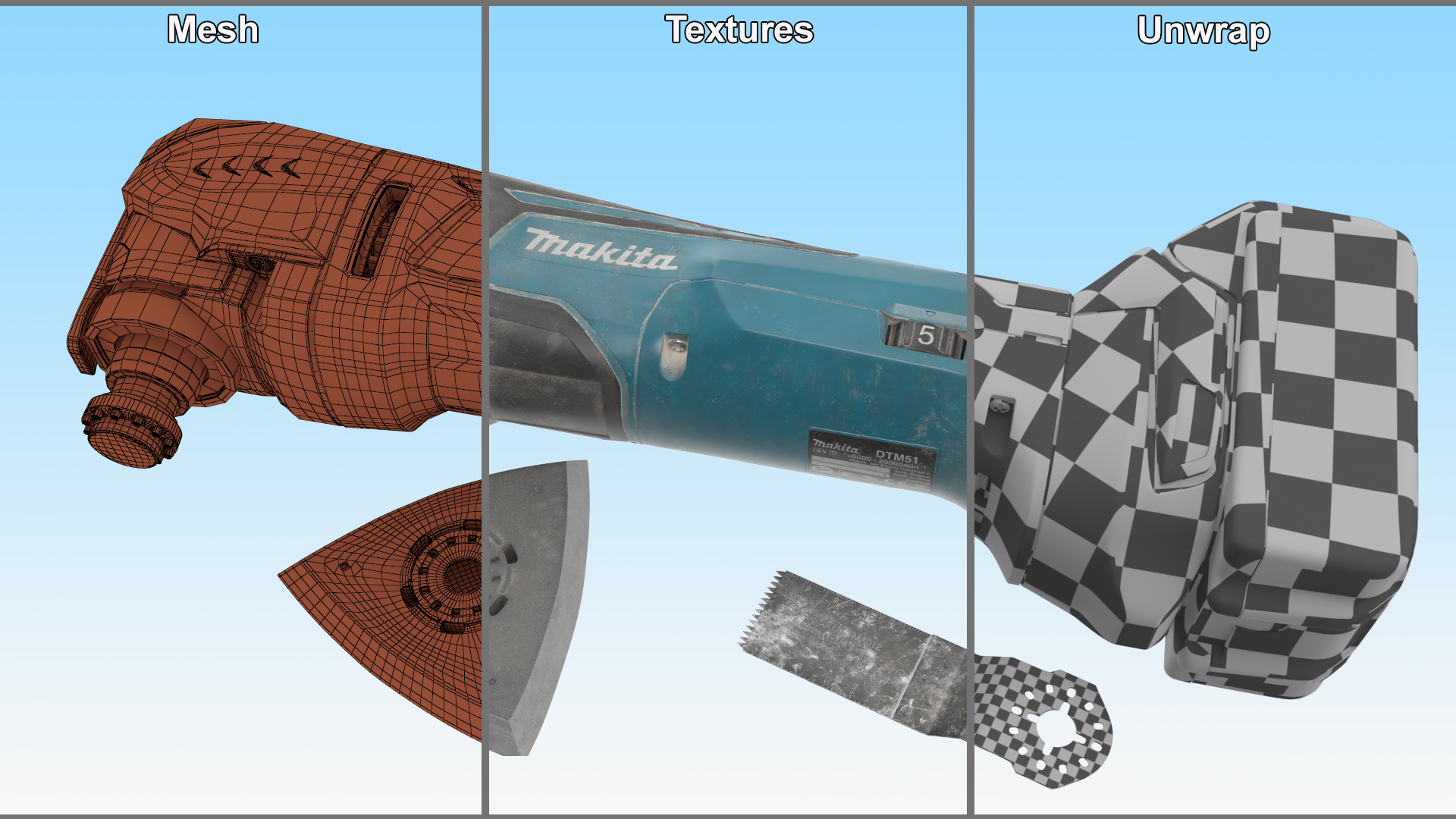 Makita Oscillating Multi Tool Used 3D model