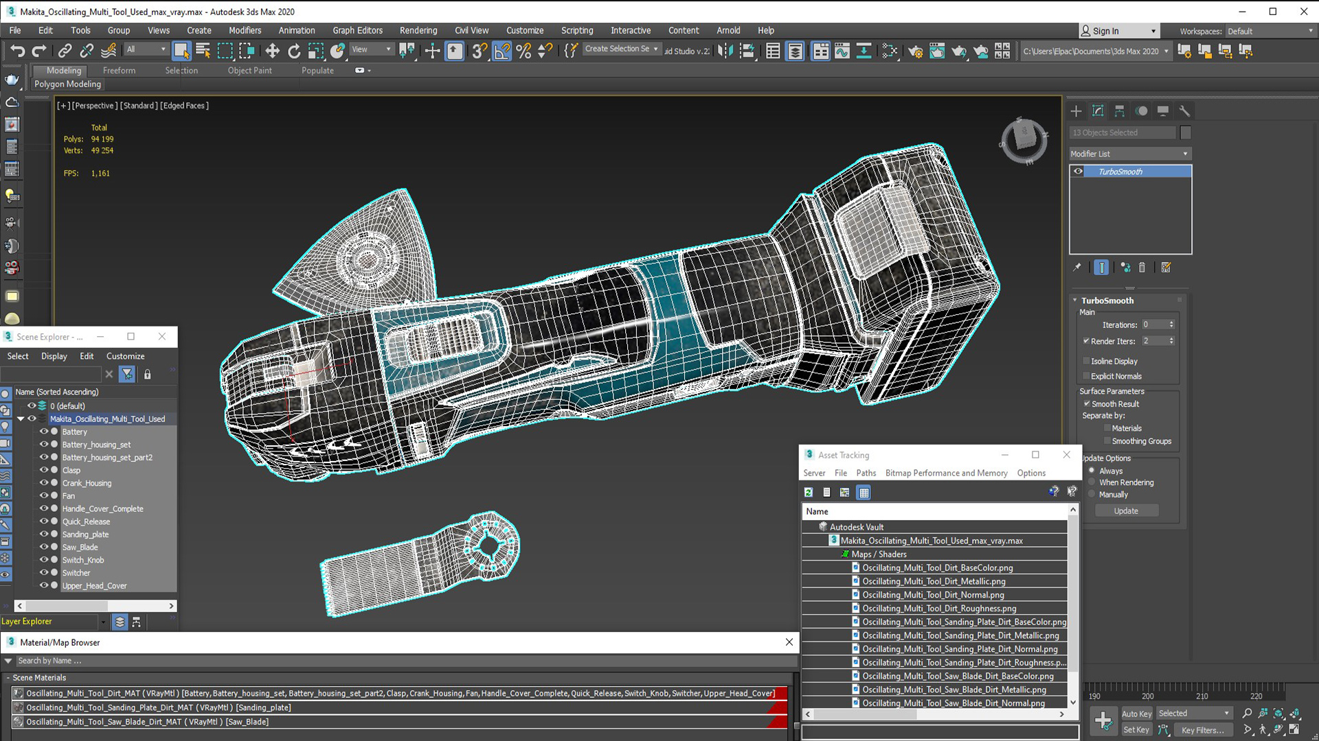 Makita Oscillating Multi Tool Used 3D model