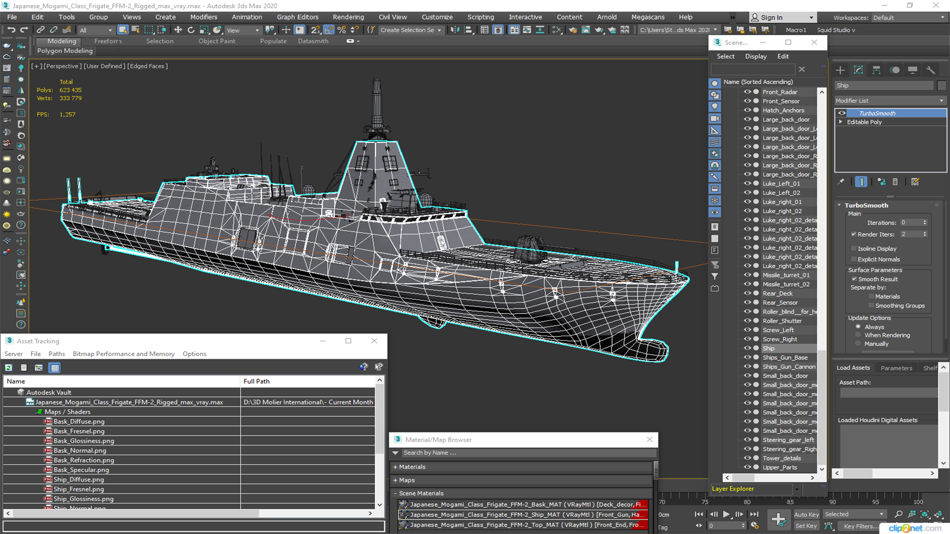 Japanese Mogami Class Frigate FFM-2 Rigged 3D