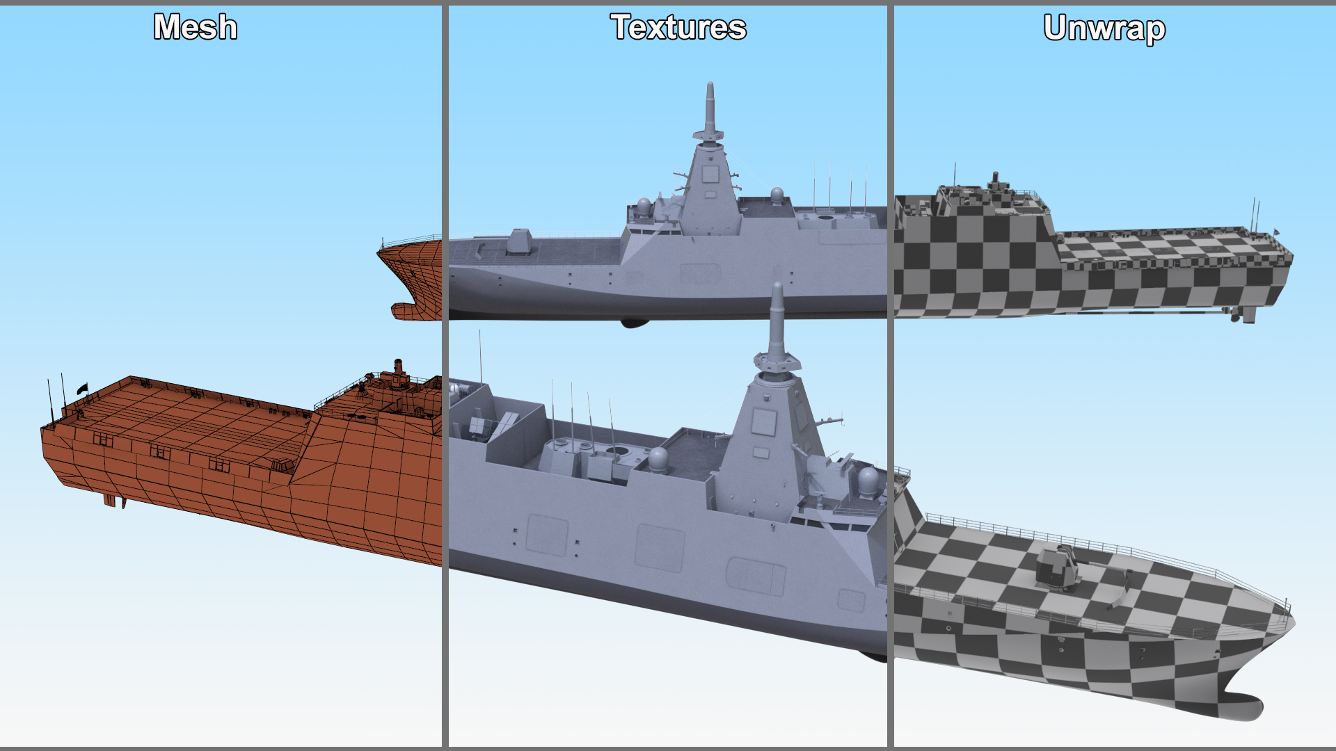 Japanese Mogami Class Frigate FFM-2 Rigged 3D