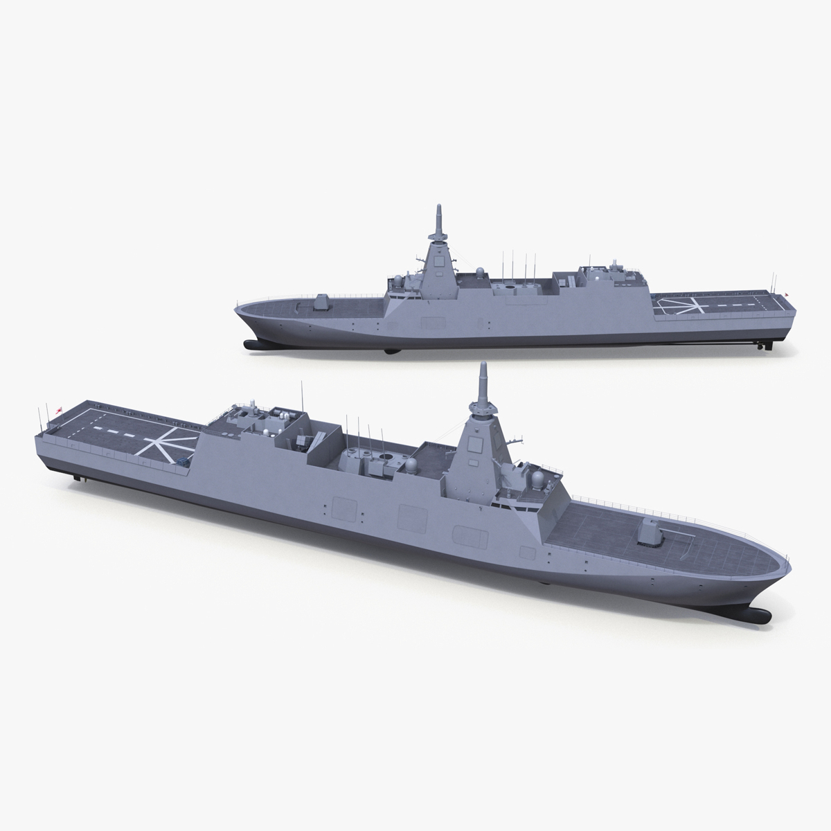 Japanese Mogami Class Frigate FFM-2 Rigged 3D