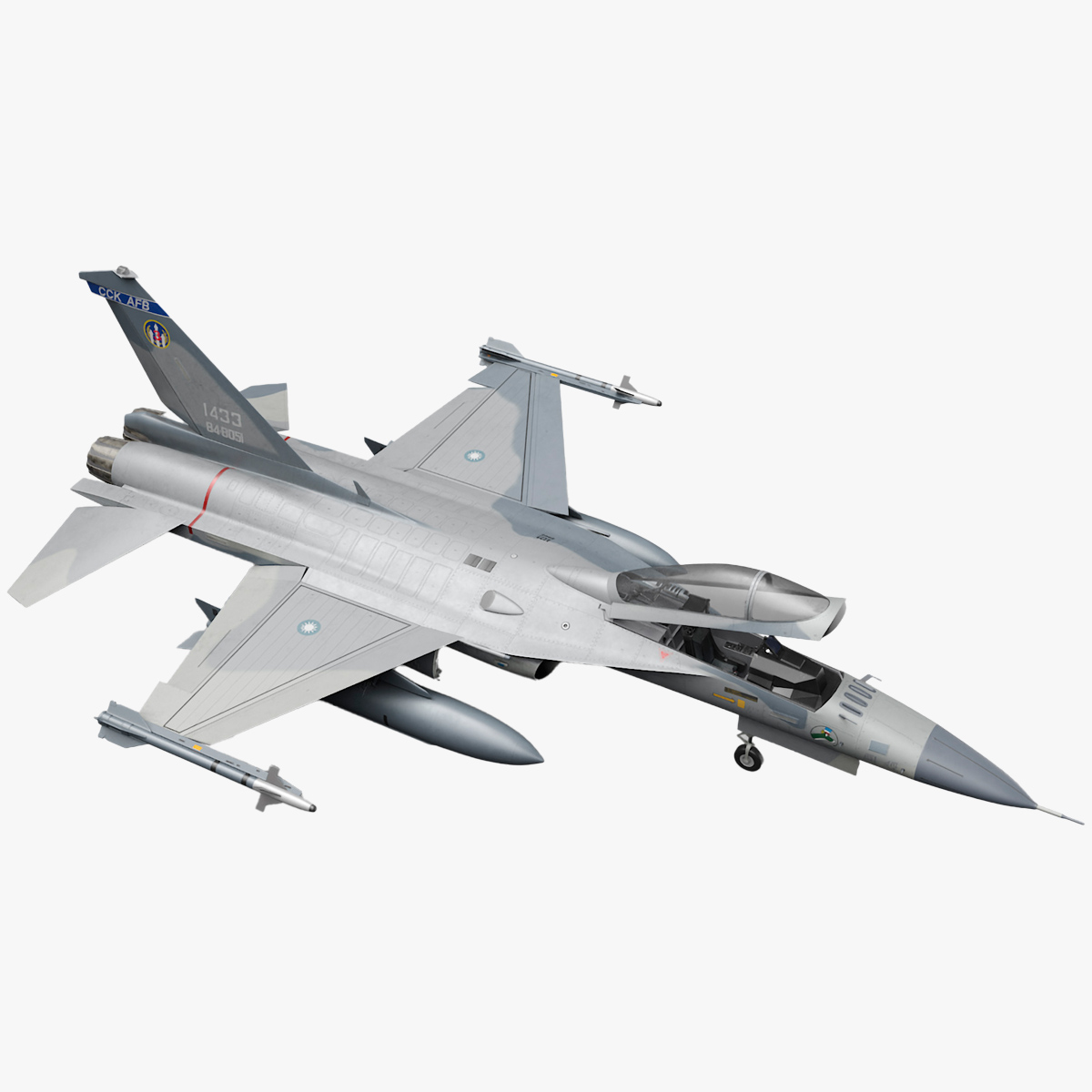 Military Fighting Jet AIDC F-CK-1 Ching-Kuo Rigged for Maya 3D model