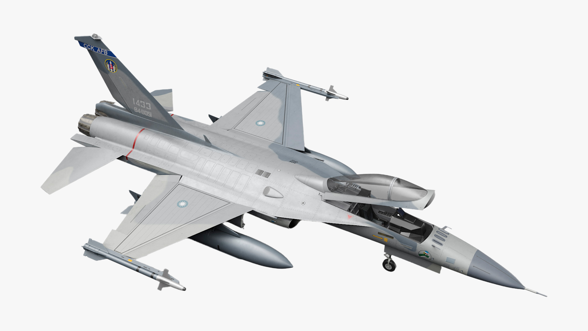 Military Fighting Jet AIDC F-CK-1 Ching-Kuo Rigged for Maya 3D model