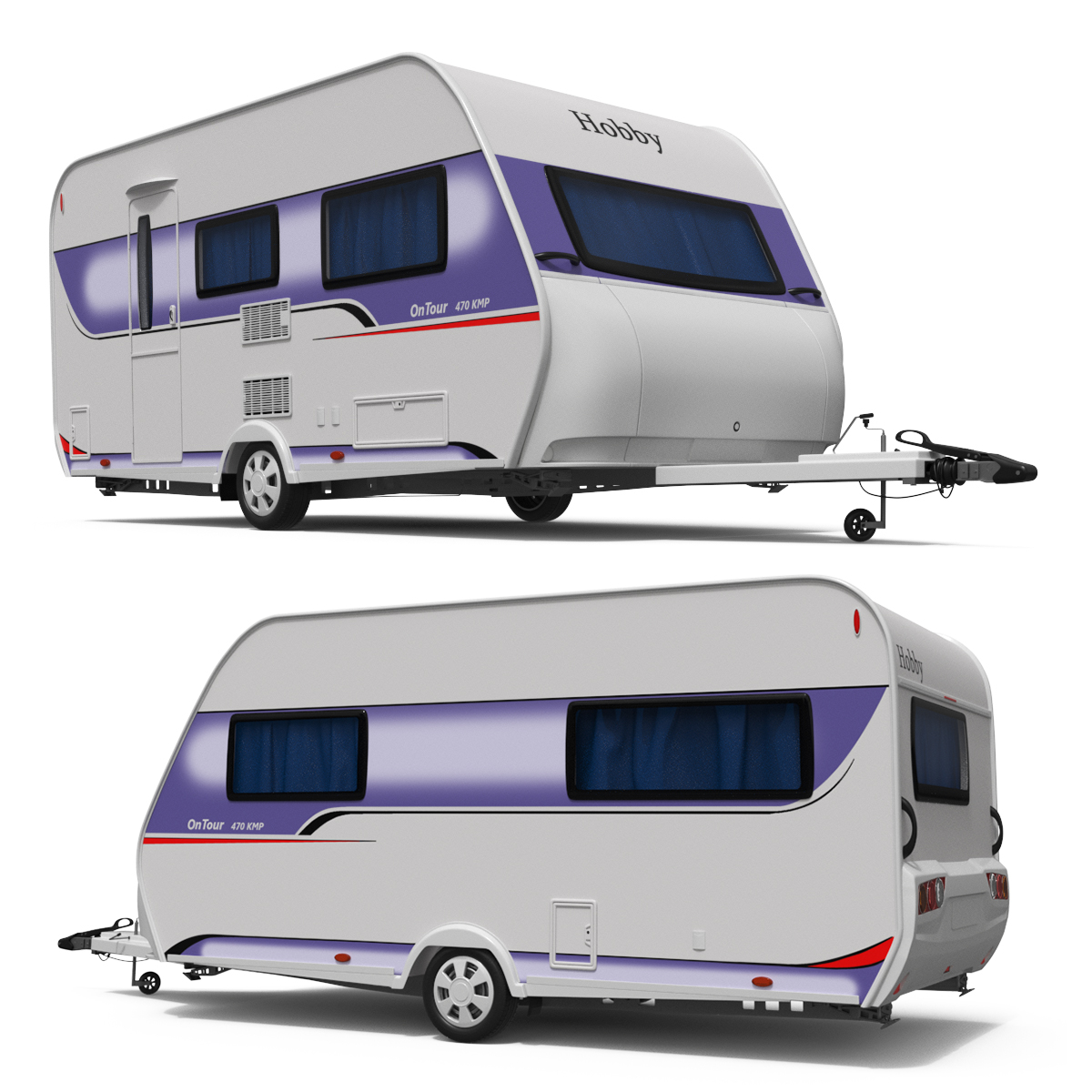 Hobby Caravan Ontour 3D model preview