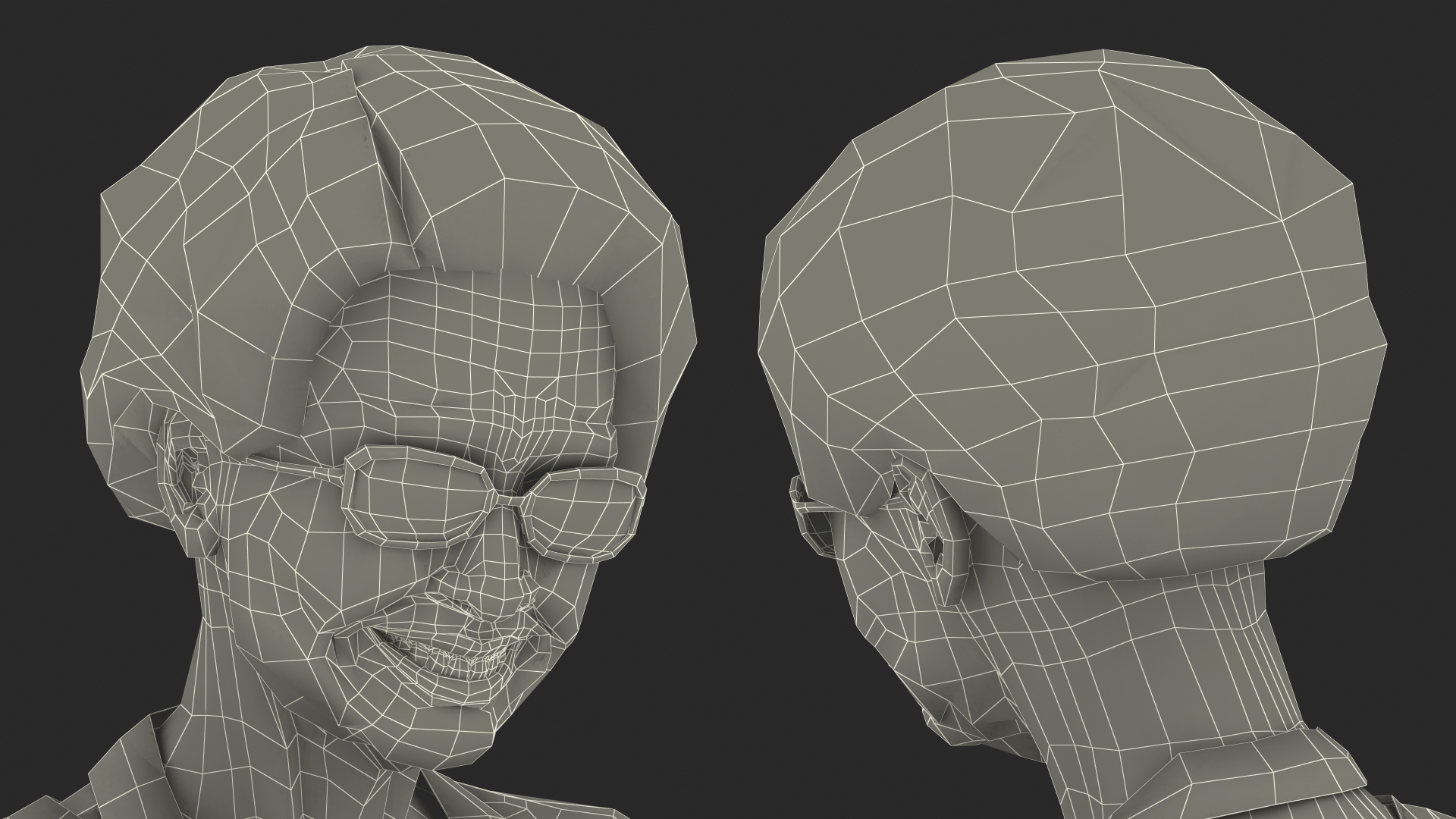 3D Cook Style Asian Old Lady Sitting model