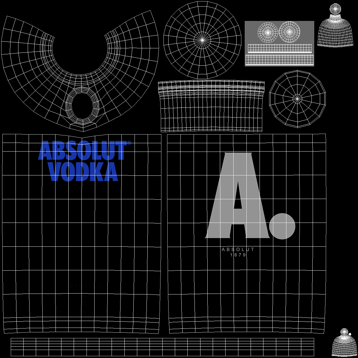 3D model Absolut Vodka Original 1L