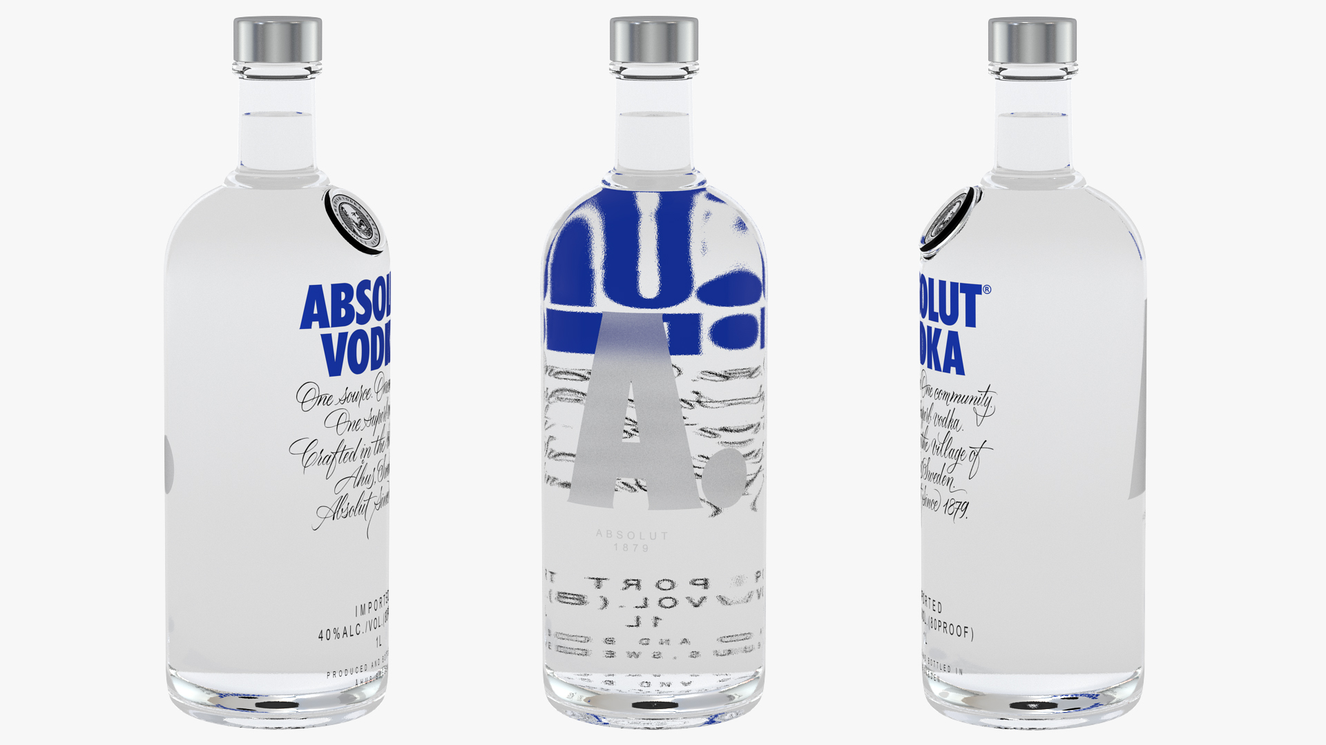 3D model Absolut Vodka Original 1L