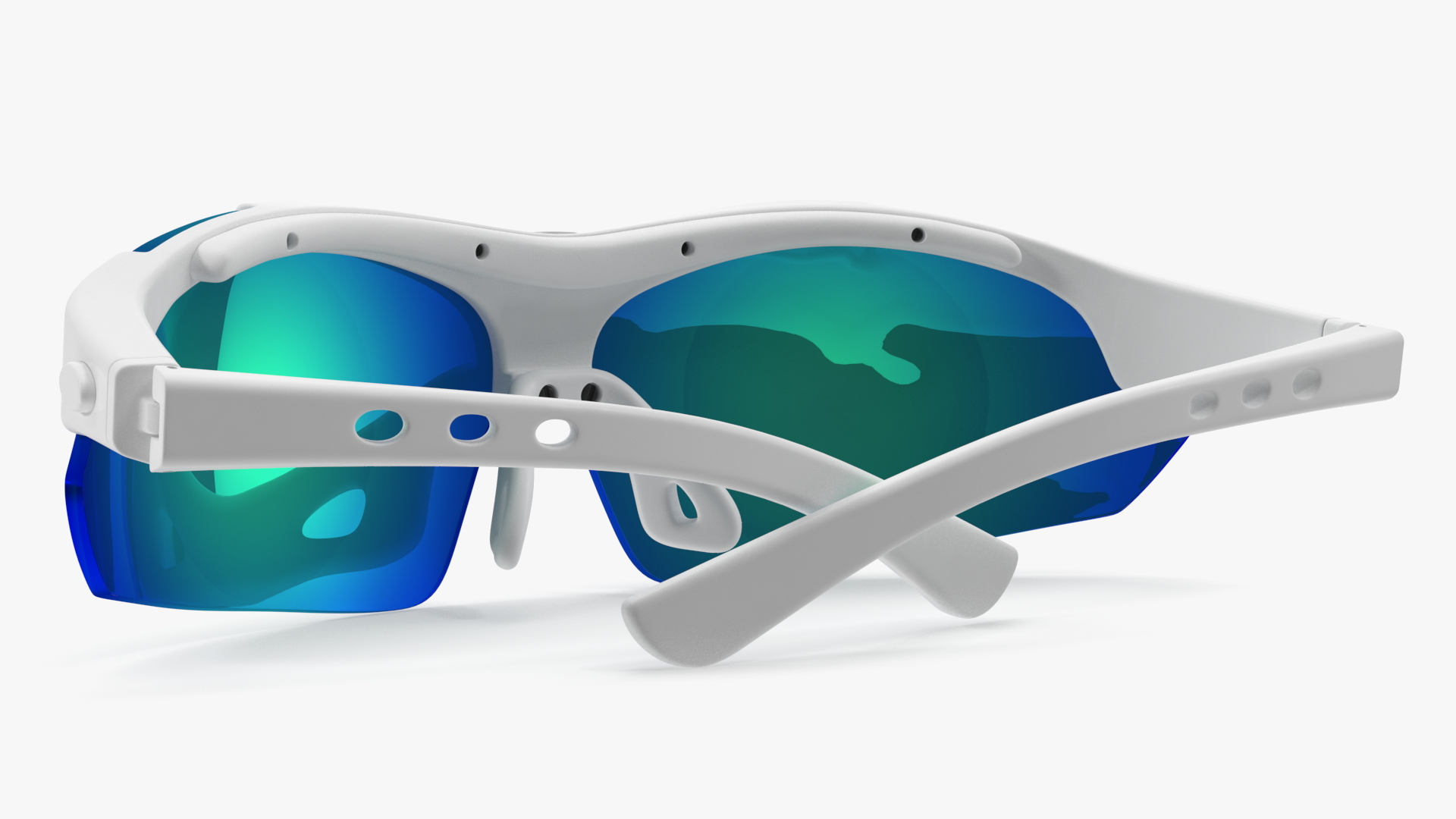 3D White Sport Eyeglasses Green Glasses