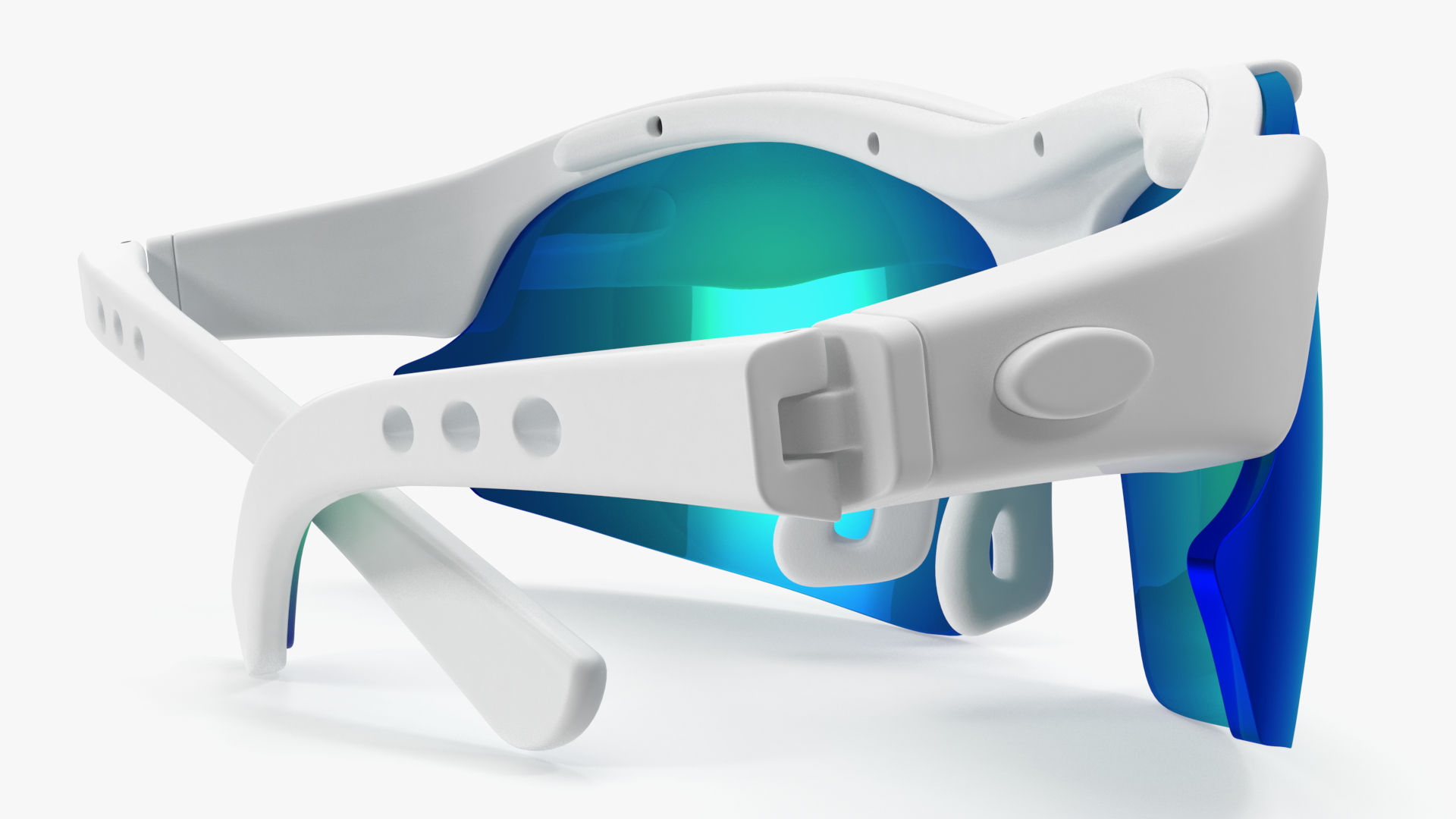 3D White Sport Eyeglasses Green Glasses