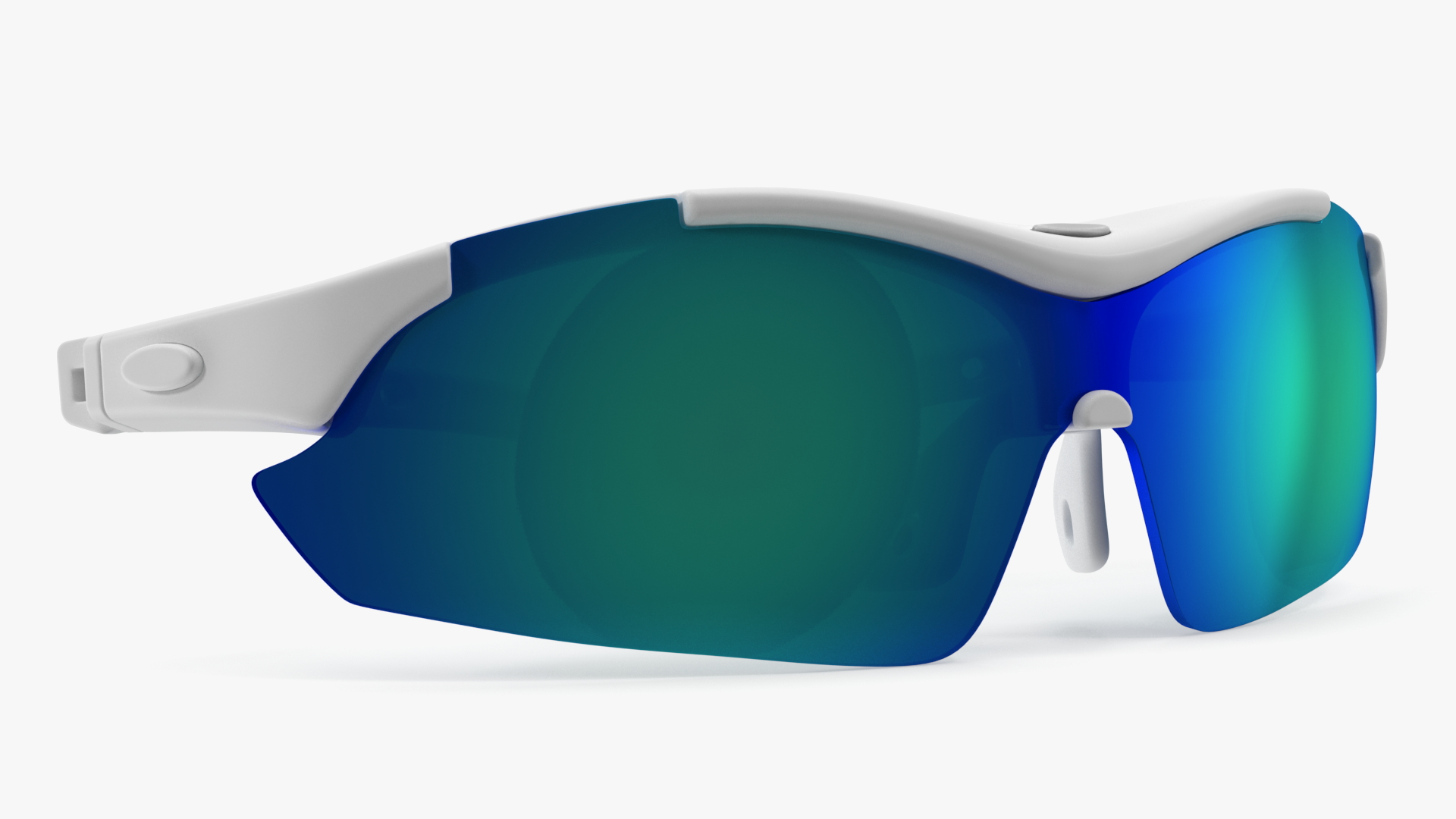3D White Sport Eyeglasses Green Glasses