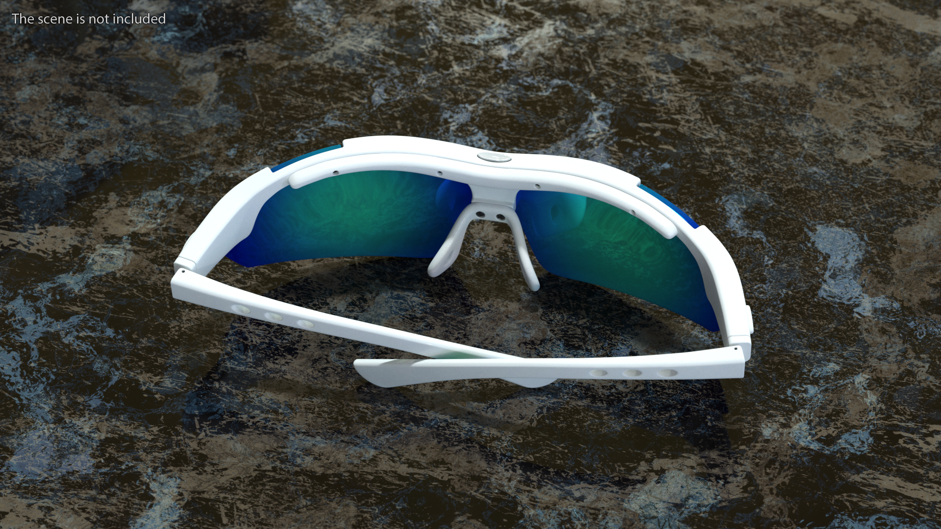 3D White Sport Eyeglasses Green Glasses