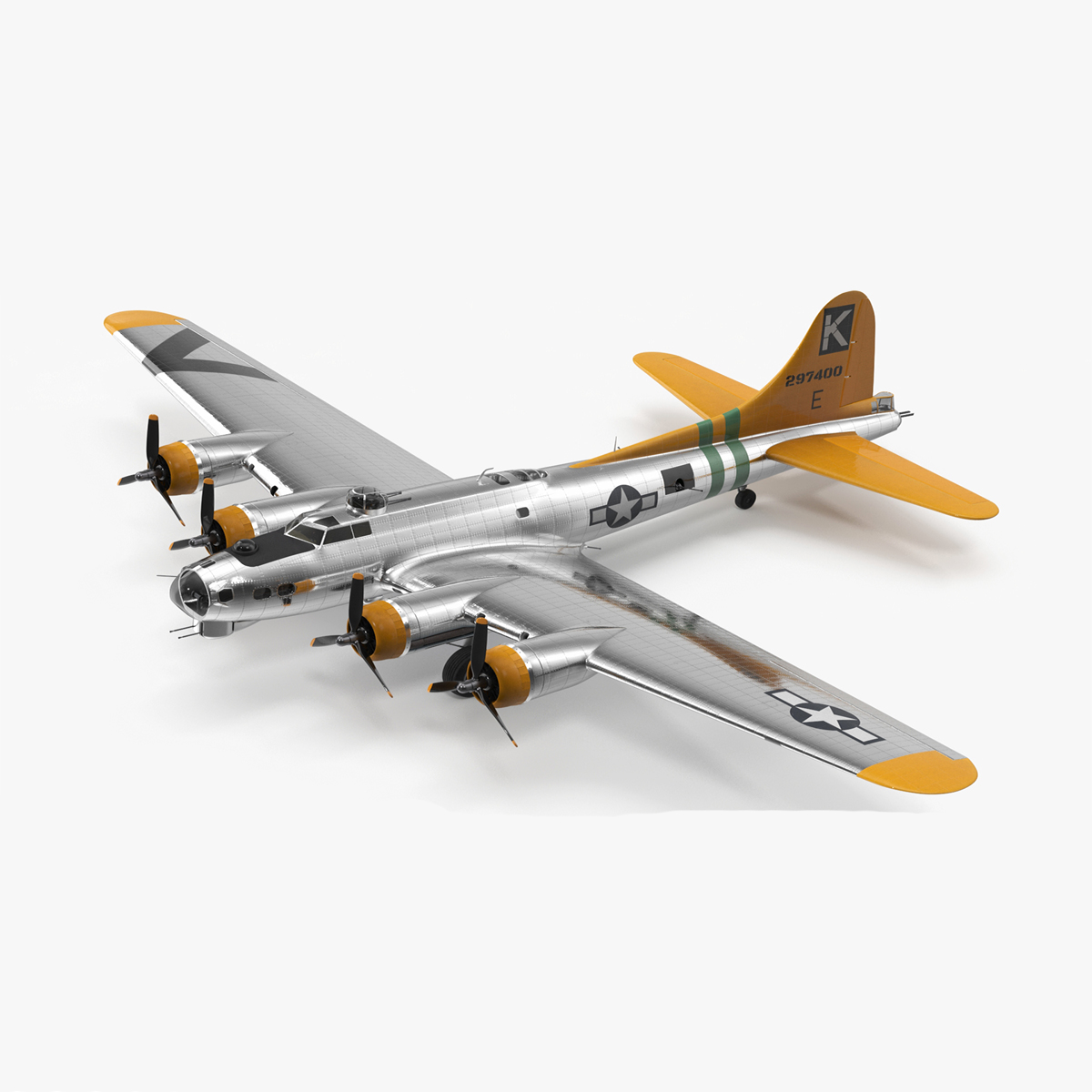 3D Military Bomber B-17 Rigged for Cinema 4D
