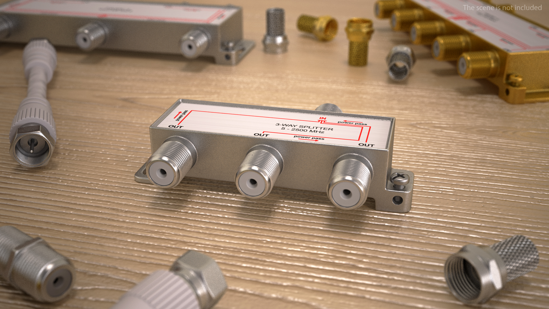 3D model Digital Signal 3 Way Coax Cable Splitter