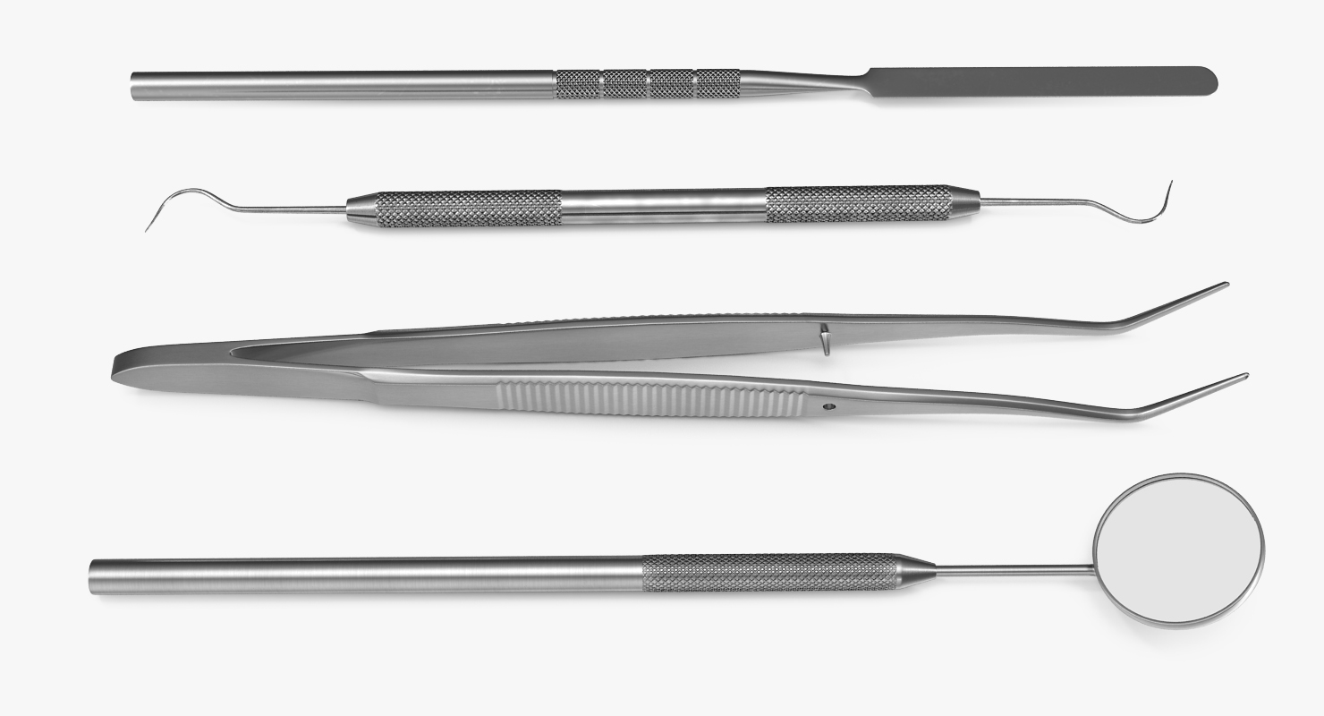 3D Basic Dental Instruments Set model