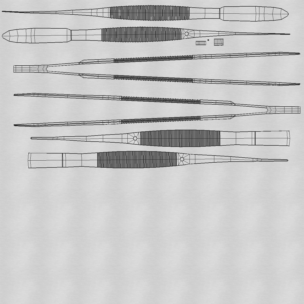 3D Basic Dental Instruments Set model