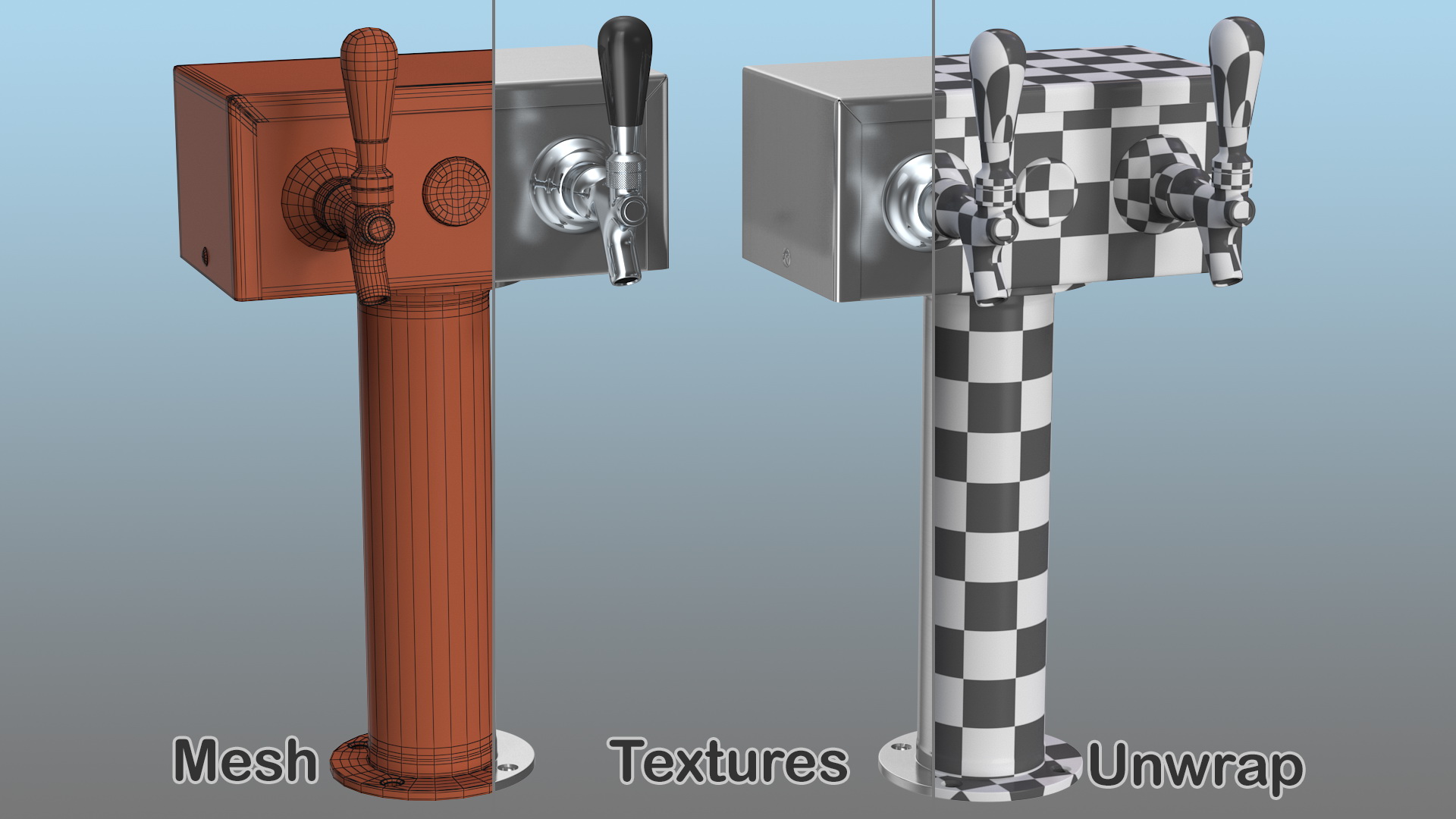 3D model Beer Dispenser Kegerator Tower