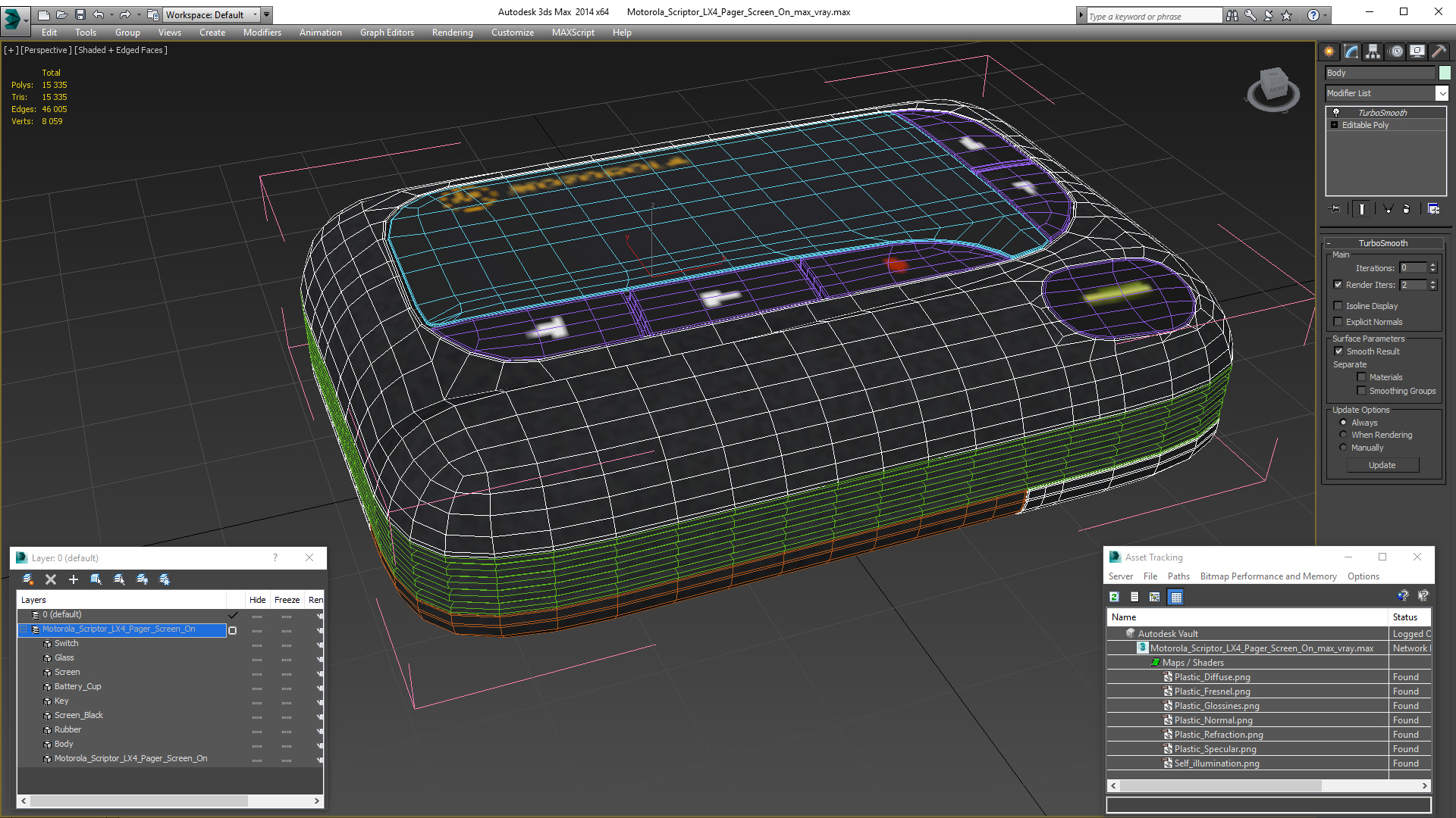 Motorola Scriptor LX4 Pager Screen On 3D