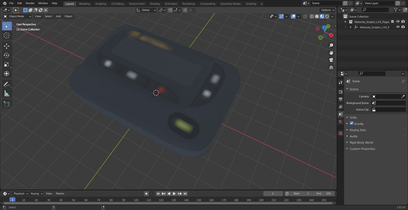 Motorola Scriptor LX4 Pager Screen On 3D