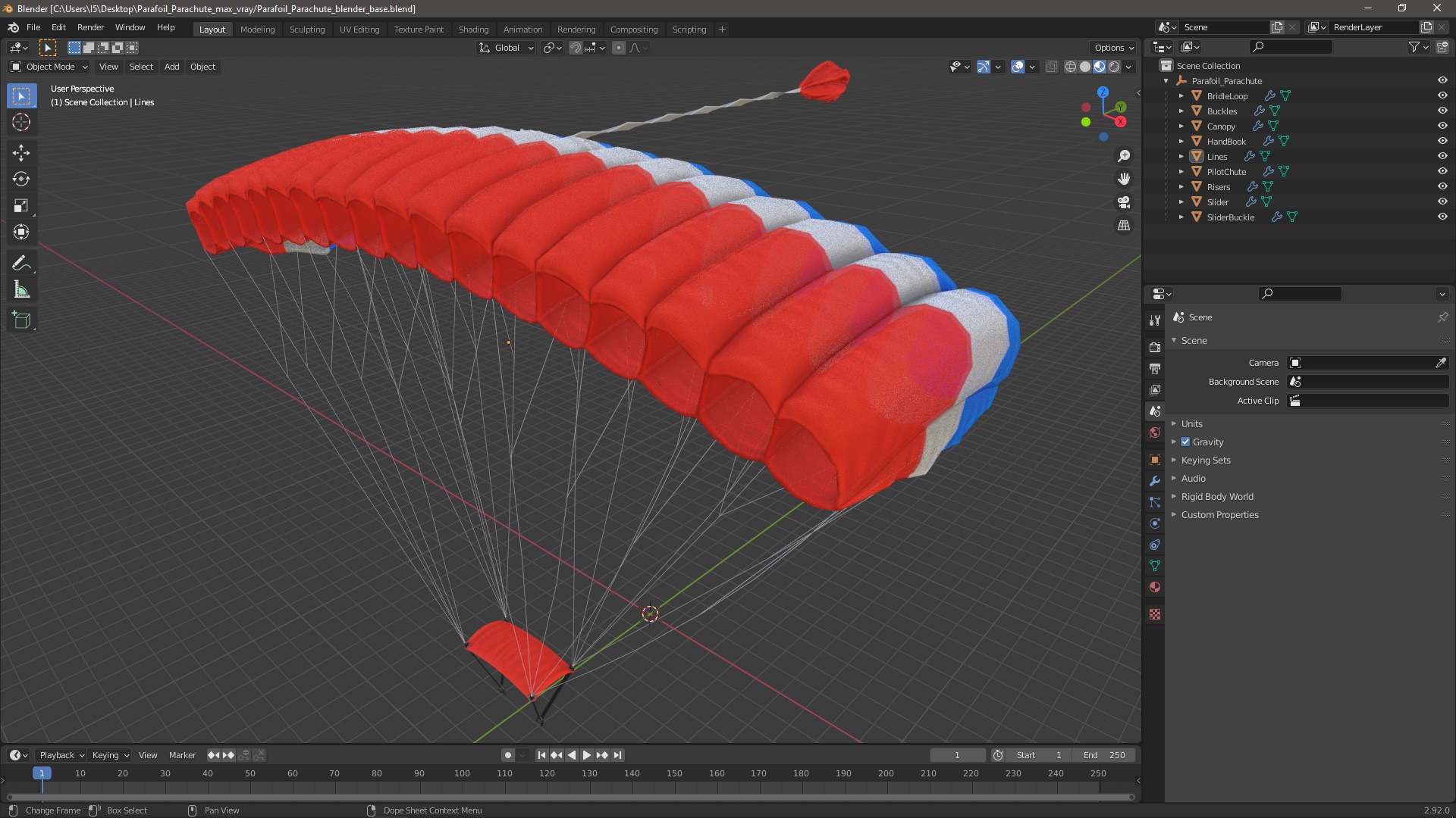 3D Parafoil Parachute model