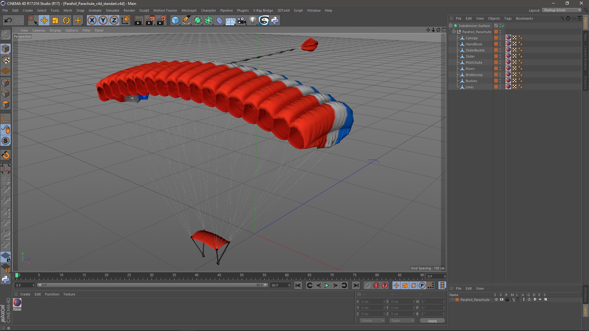 3D Parafoil Parachute model