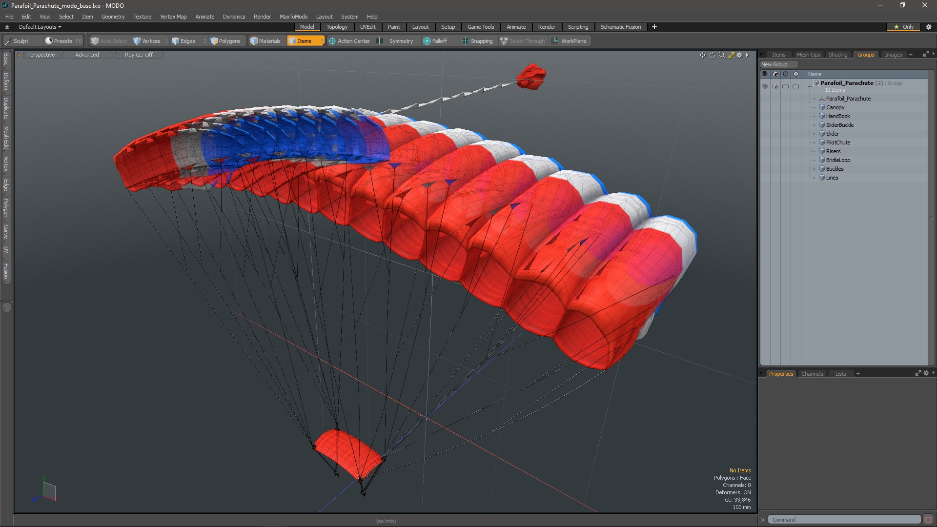 3D Parafoil Parachute model