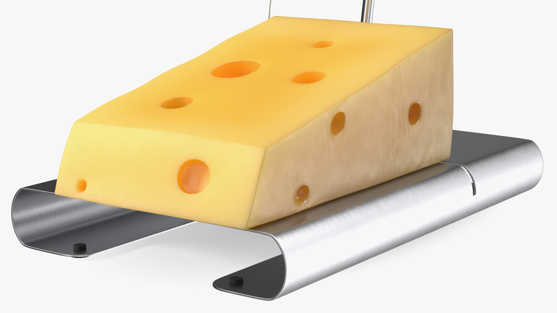 Steel Cheese Slicer with Cheese Wedge 3D