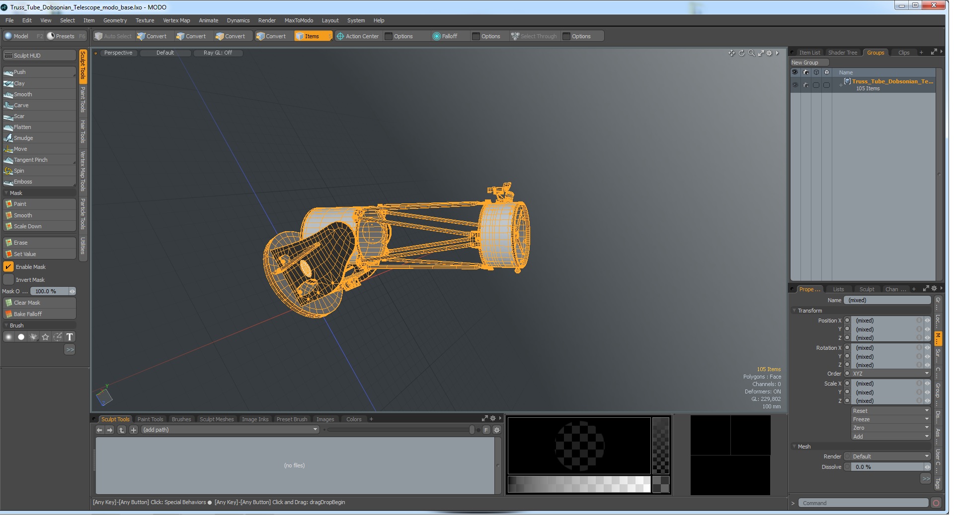 3D model Truss Tube Dobsonian Telescope