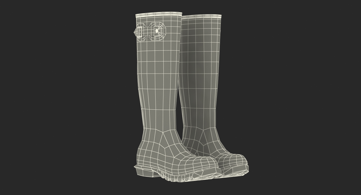 Womens Yellow Tall Refined Rain Boots 3D
