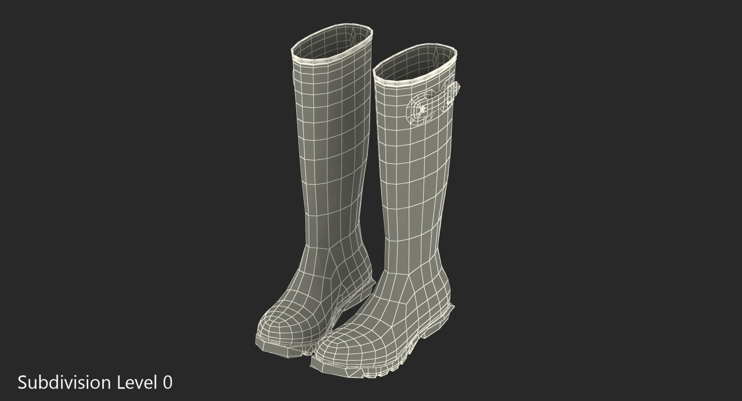 Womens Yellow Tall Refined Rain Boots 3D