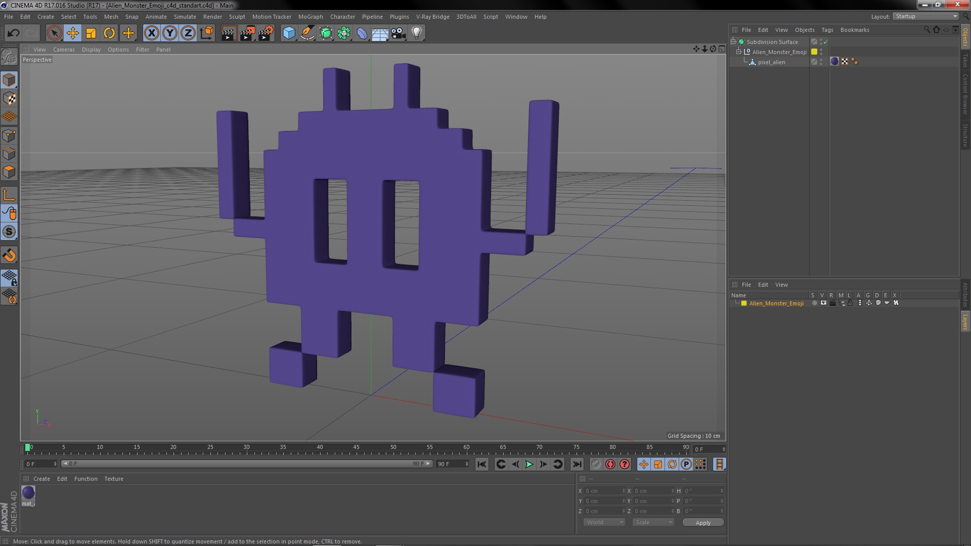 Alien Monster Emoji 3D model