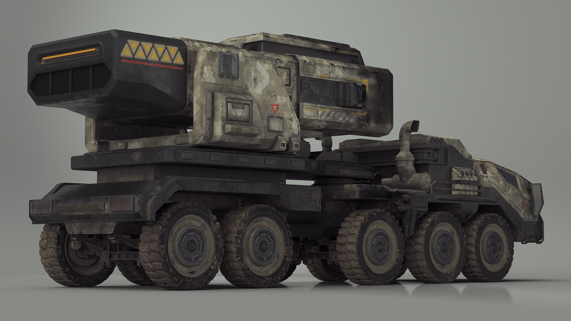 3D model Futuristic Missile Truck Dirty