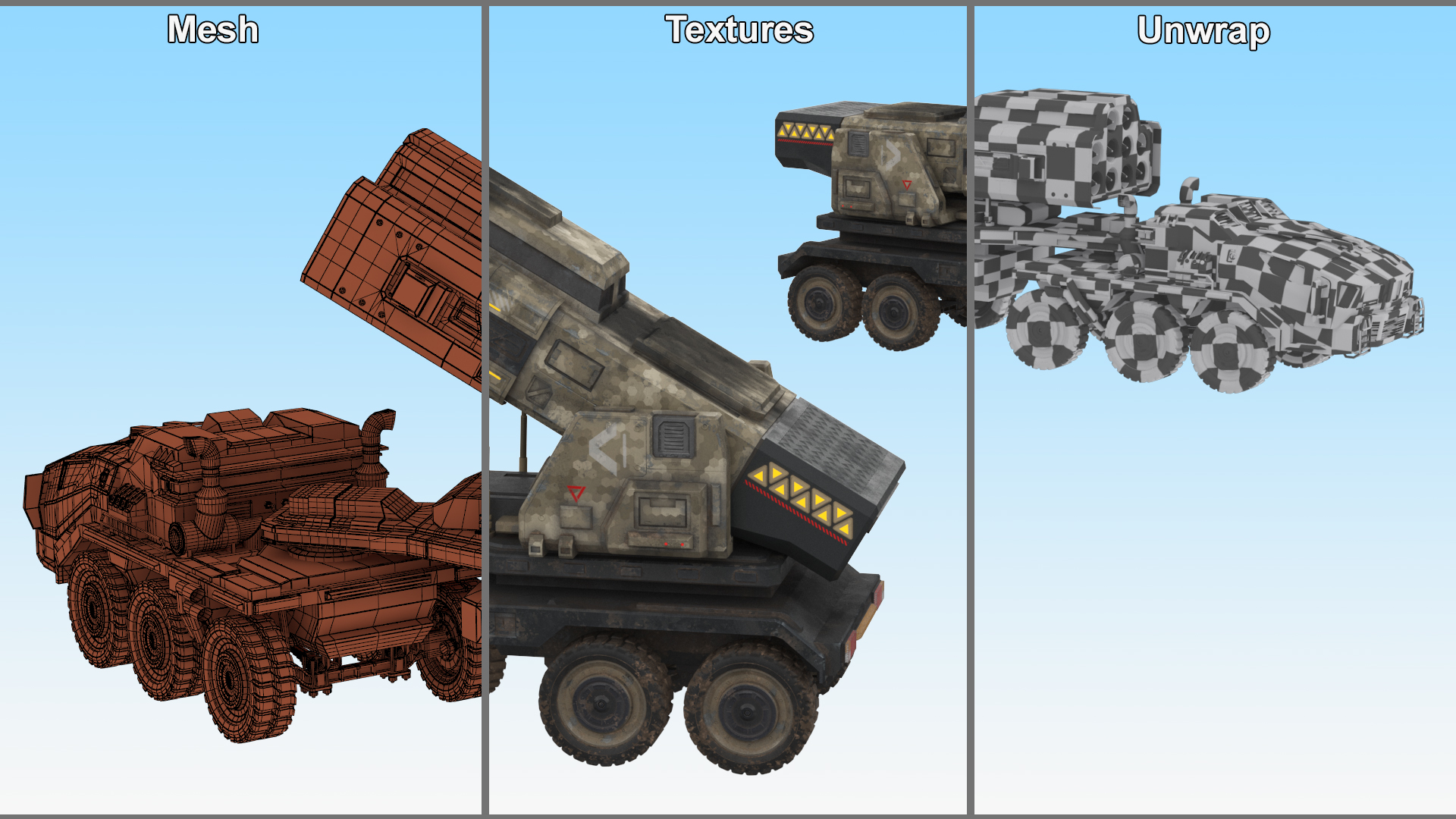 3D model Futuristic Missile Truck Dirty