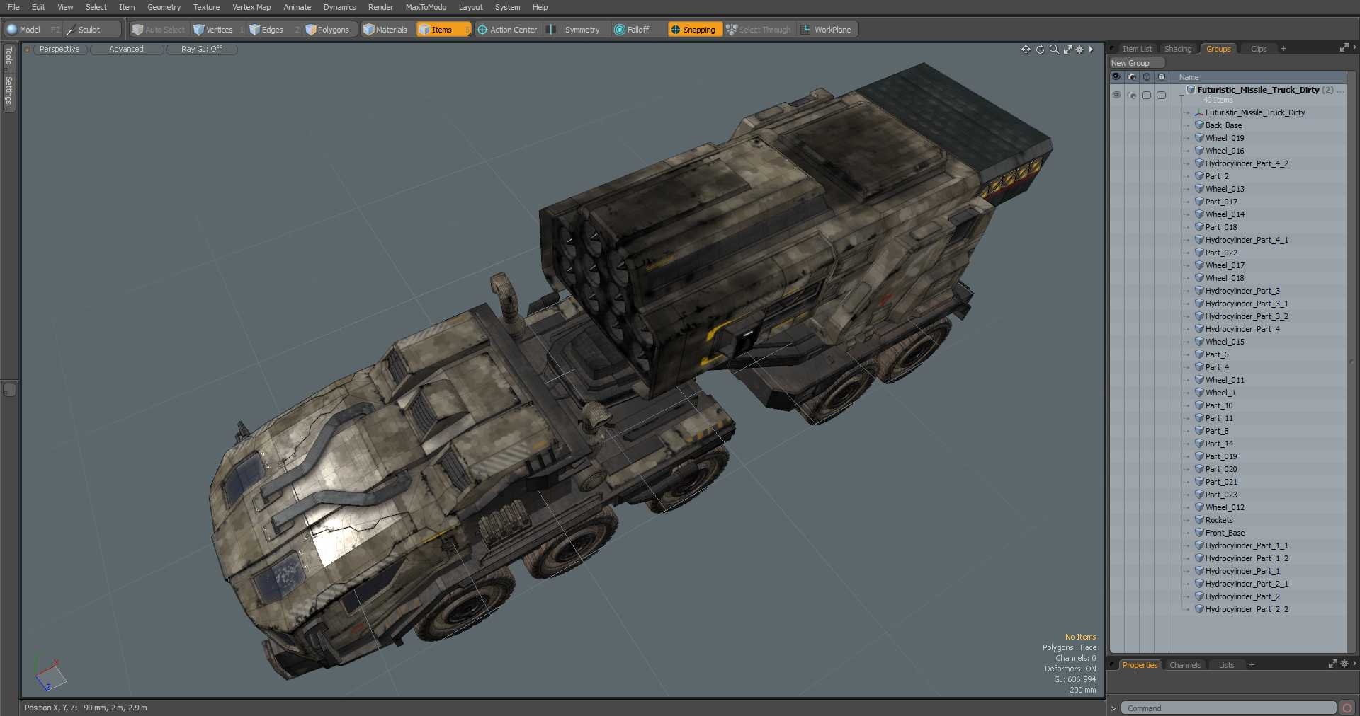 3D model Futuristic Missile Truck Dirty