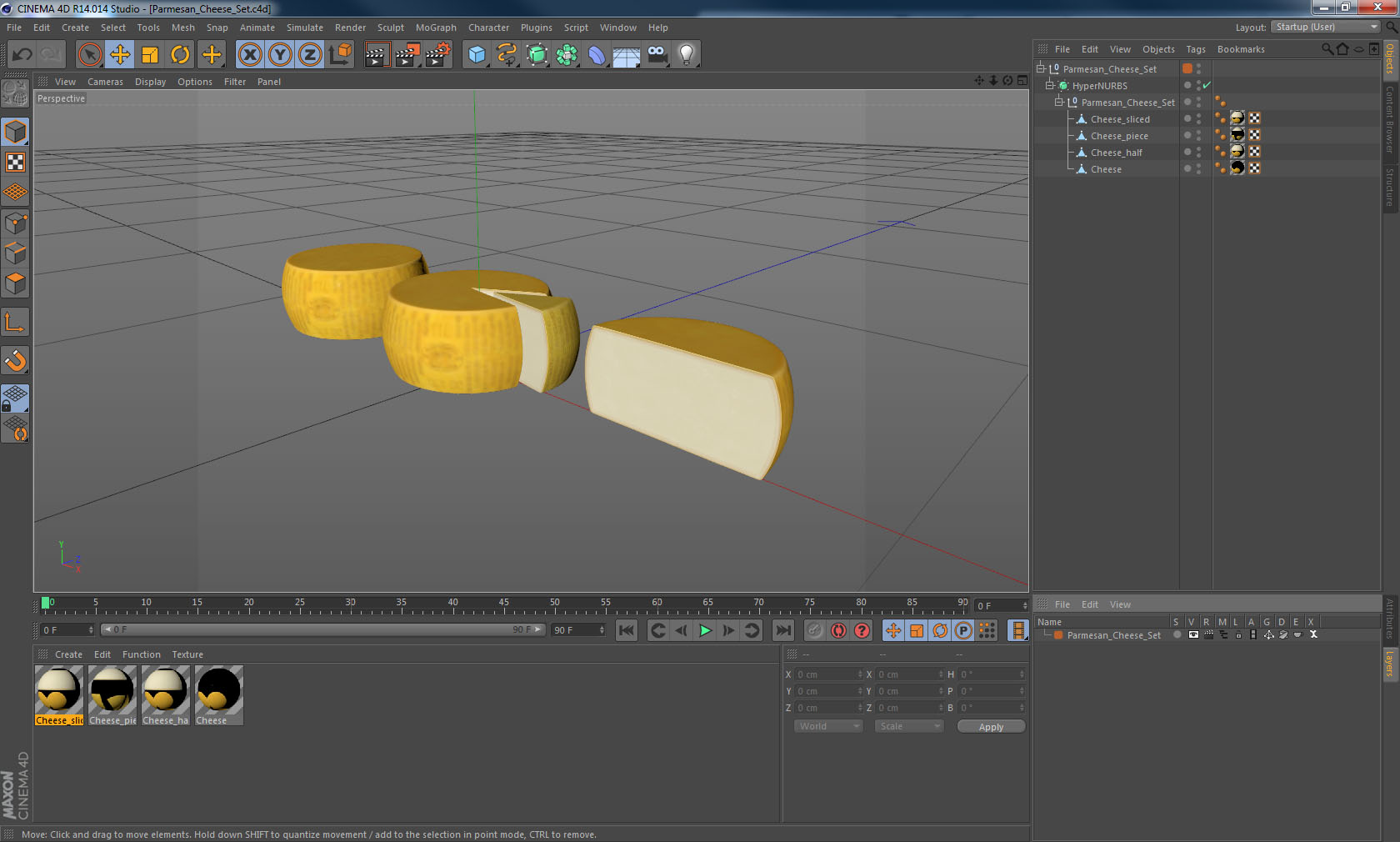 Parmesan Cheese Set 3D model