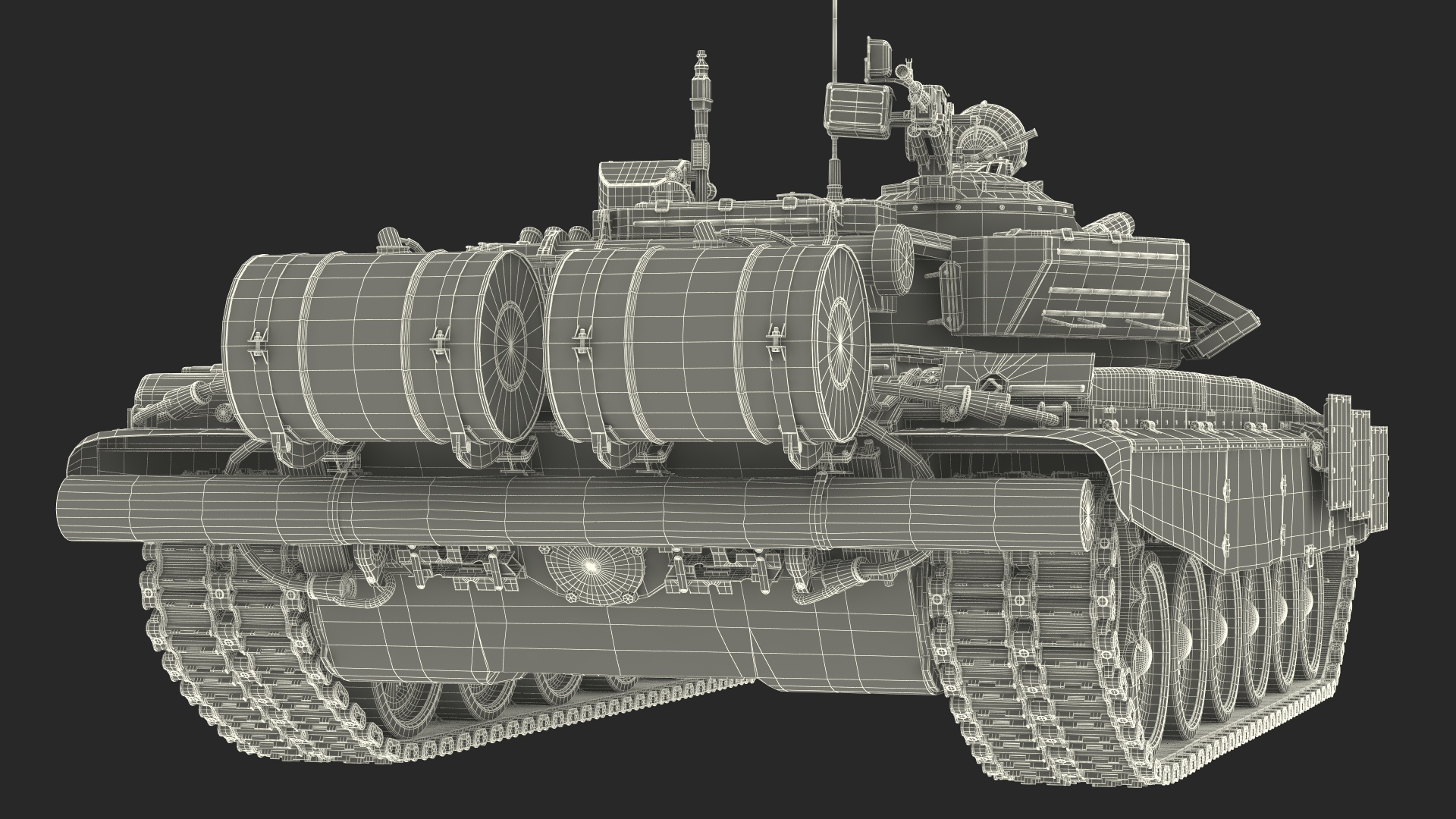 Russian Tank T-72B3 Sand Color Rigged 3D