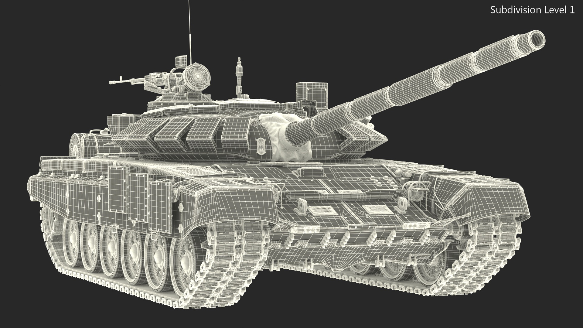 Russian Tank T-72B3 Sand Color Rigged 3D