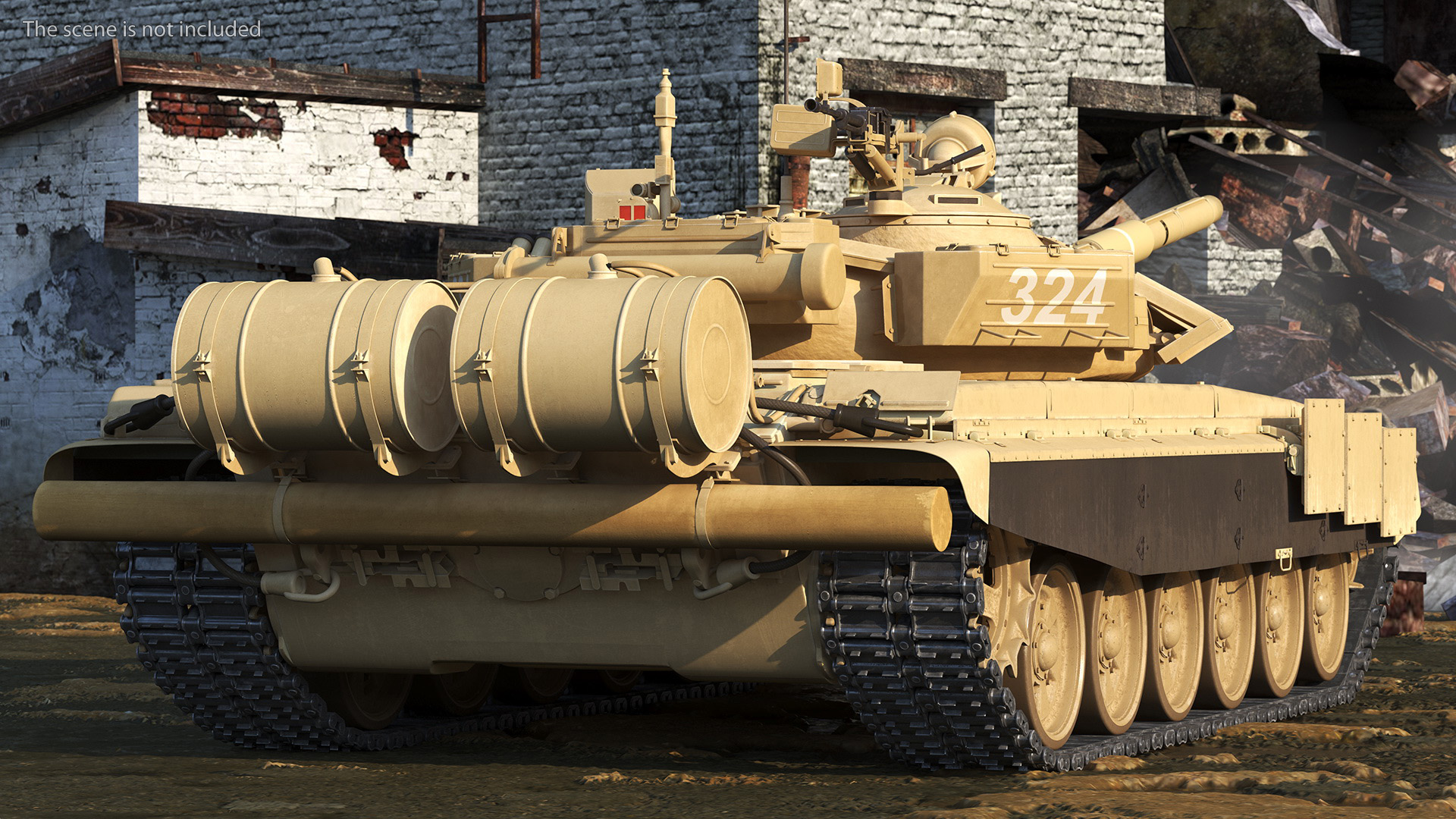 Russian Tank T-72B3 Sand Color Rigged 3D