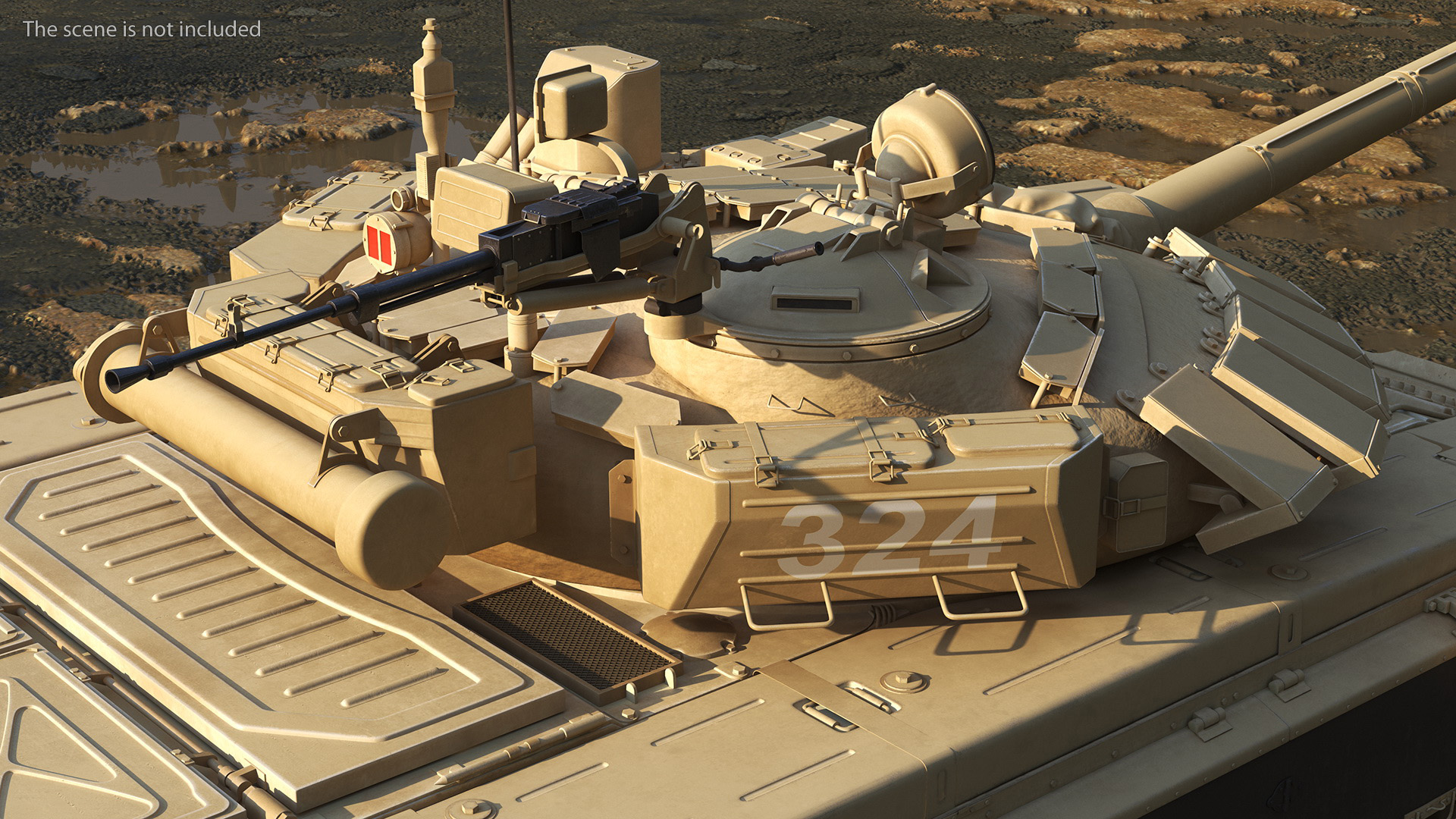 Russian Tank T-72B3 Sand Color Rigged 3D